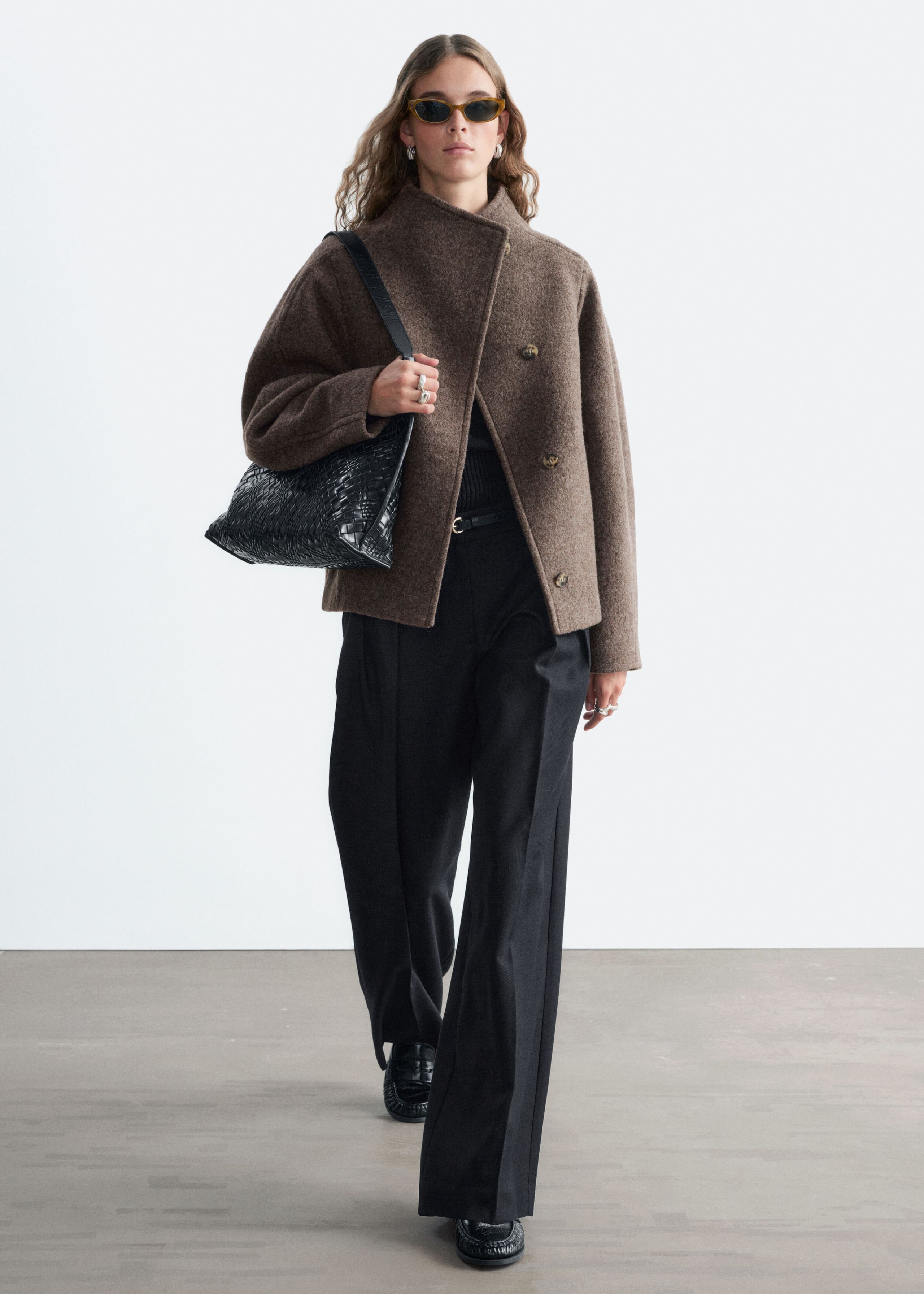 Asymmetric Wool Jacket - Black - Lookbook