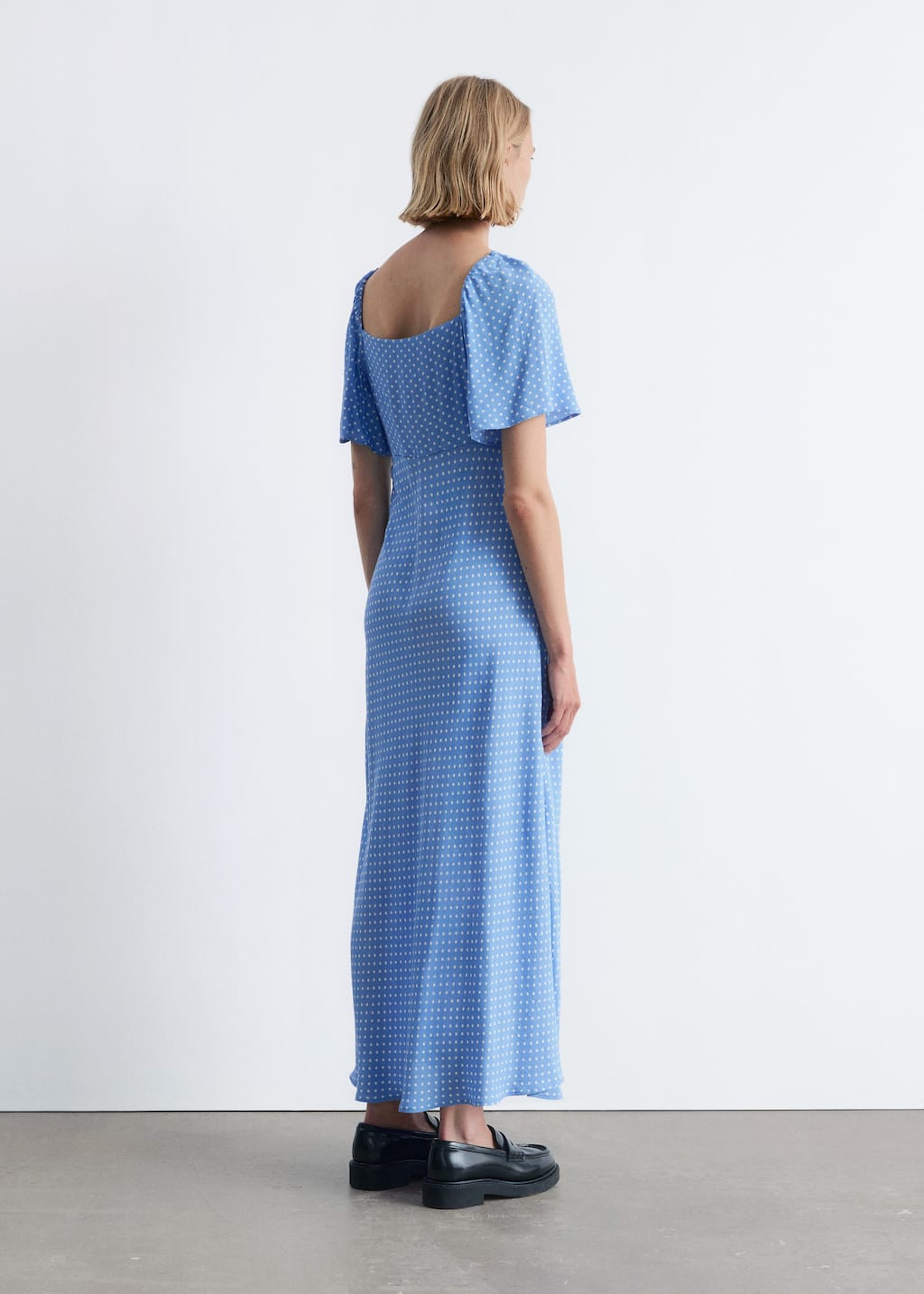 Image of Flutter-Sleeve Midi Dress