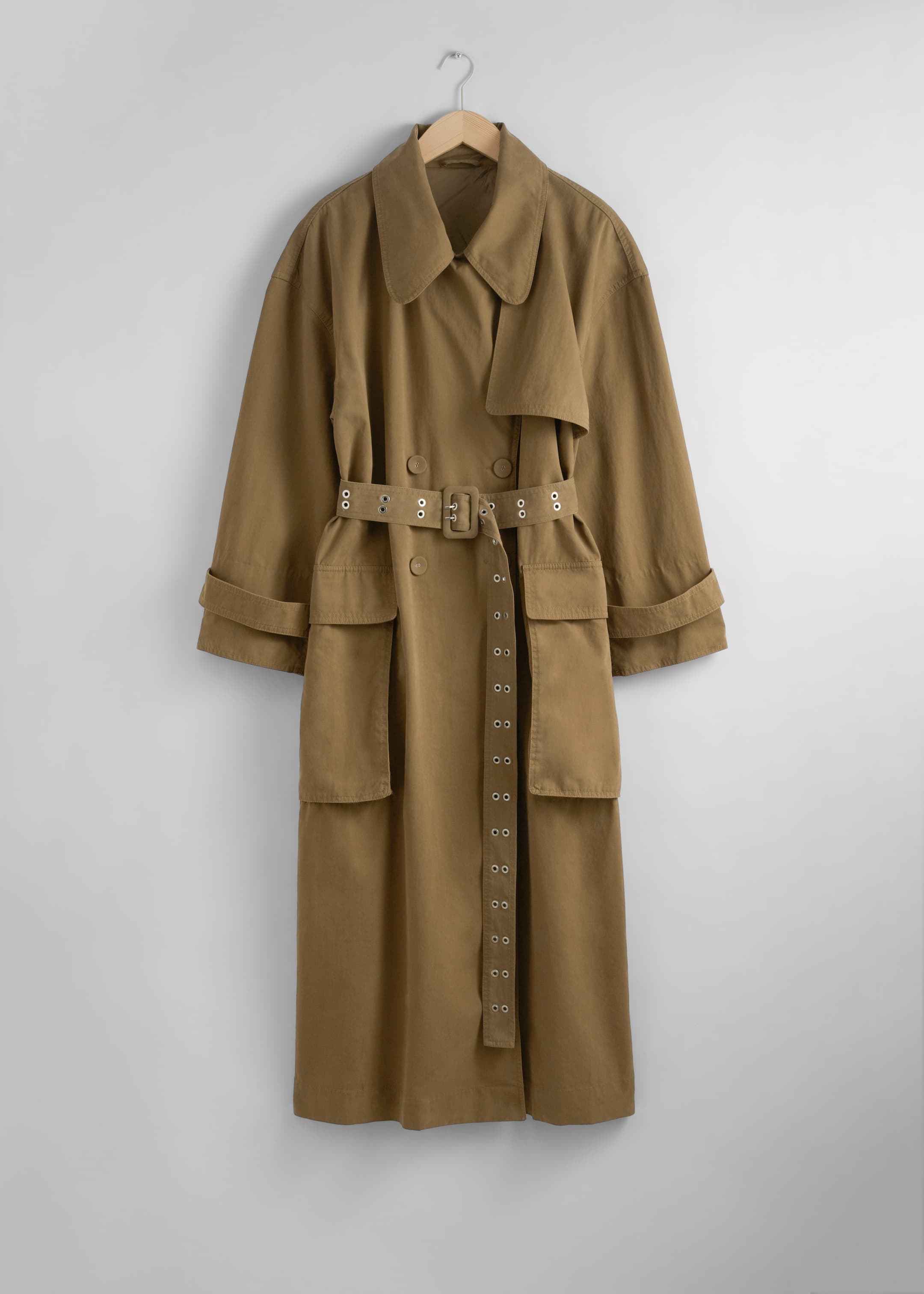 Se større billede: Trenchcoat med flaplommer - Mørk beige - DAME | H&M DK 1