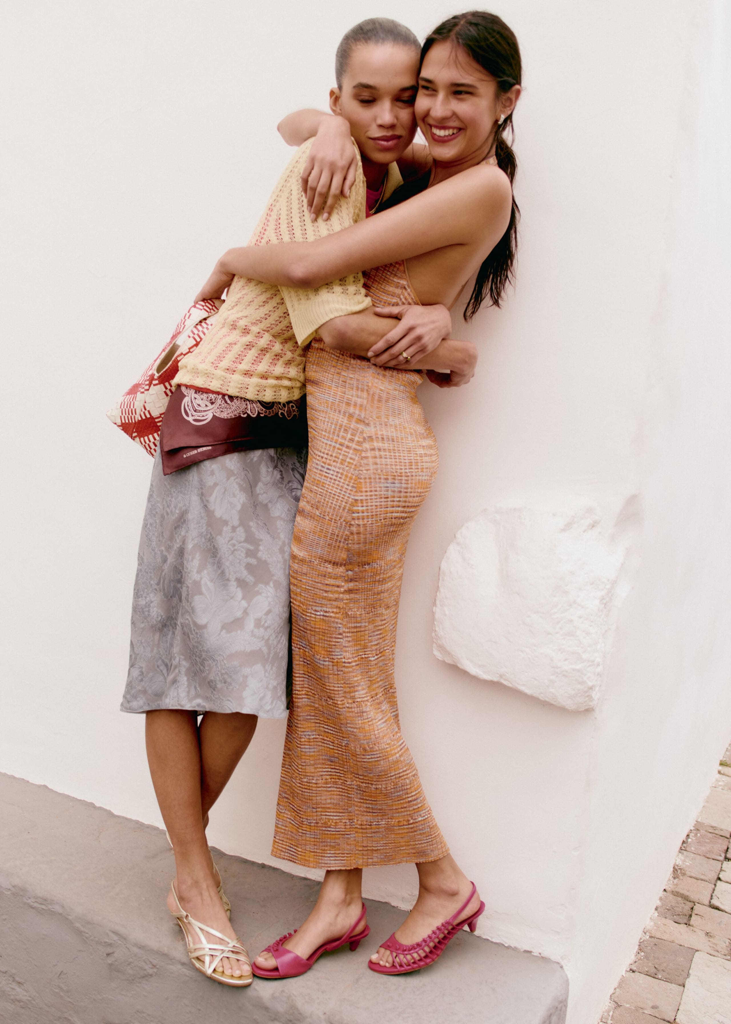 Image of Żakardowa spódnica midi z wiskozy i jedwabiu