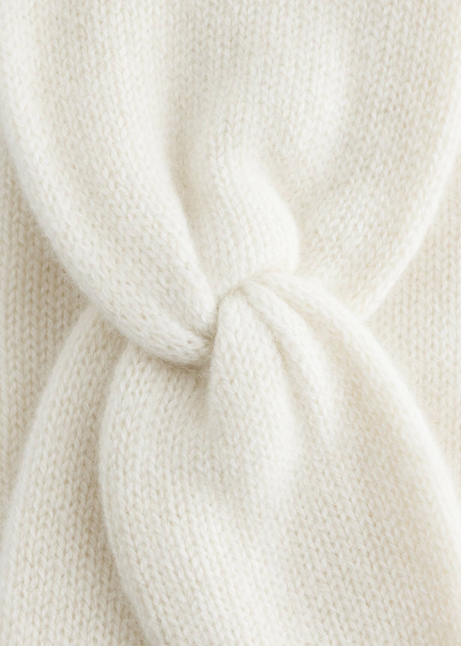 Twist-Front Cashmere Headband - Weiß/Weinrot - 3