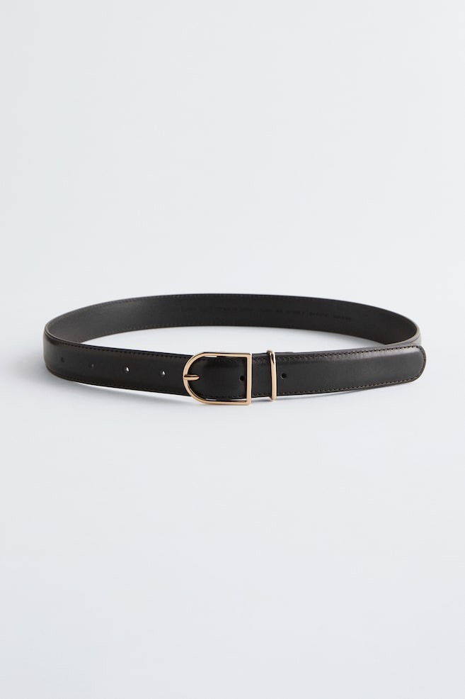 Ceinture en cuir - Noir/Marron foncé - 1