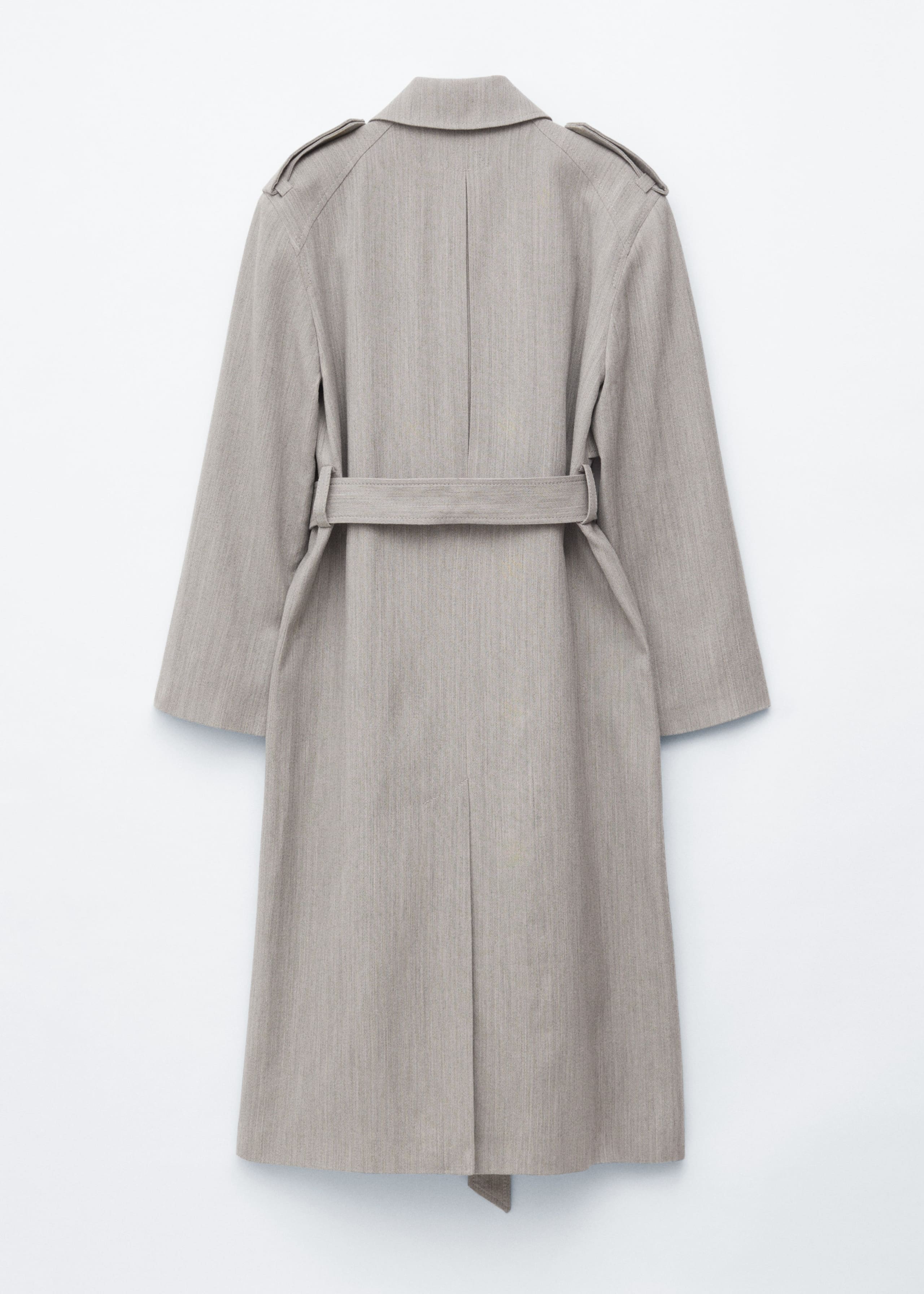 Image of Wool Tie-Belt Trench Coat