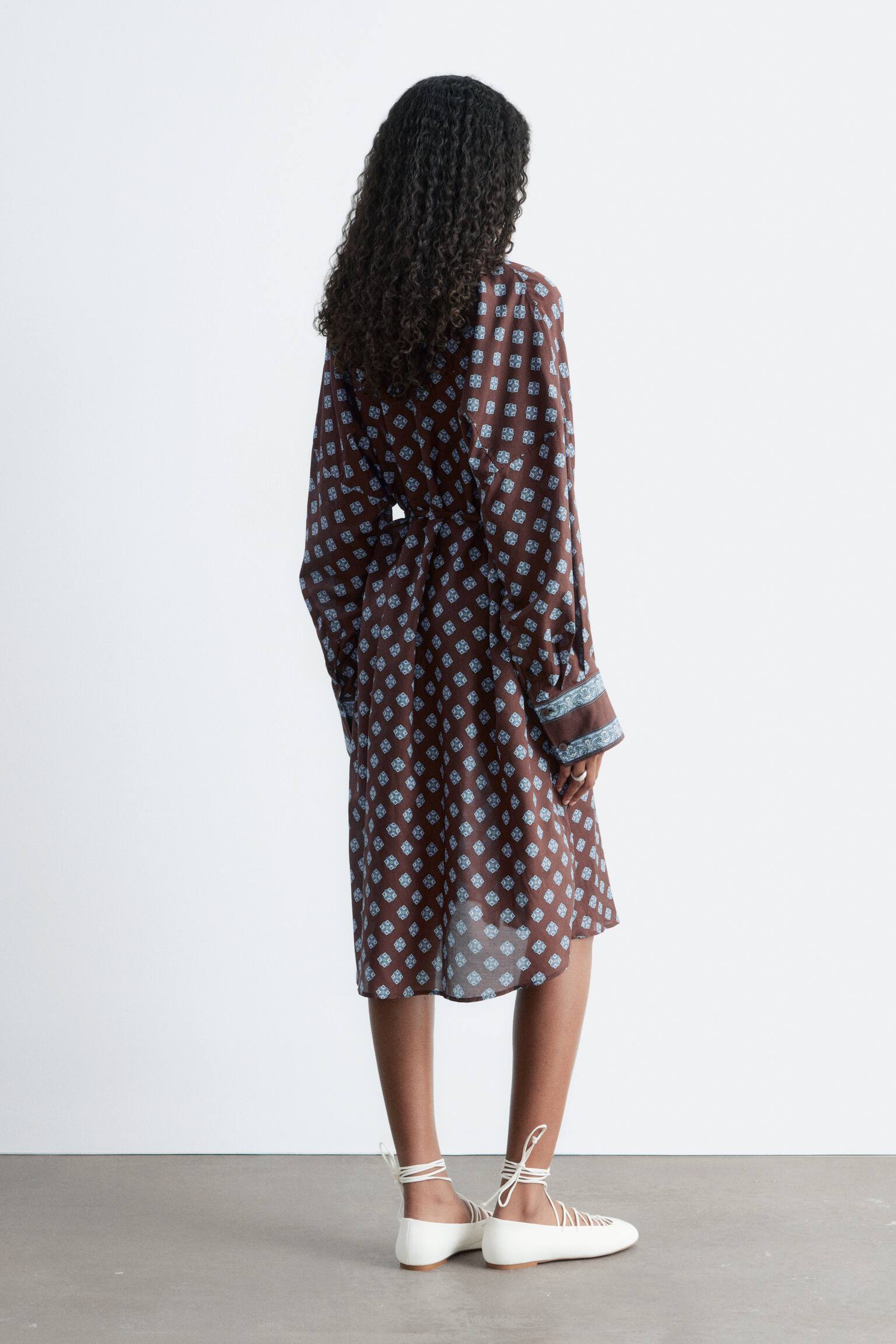 Printed Silk-Cotton Midi Dress - 7