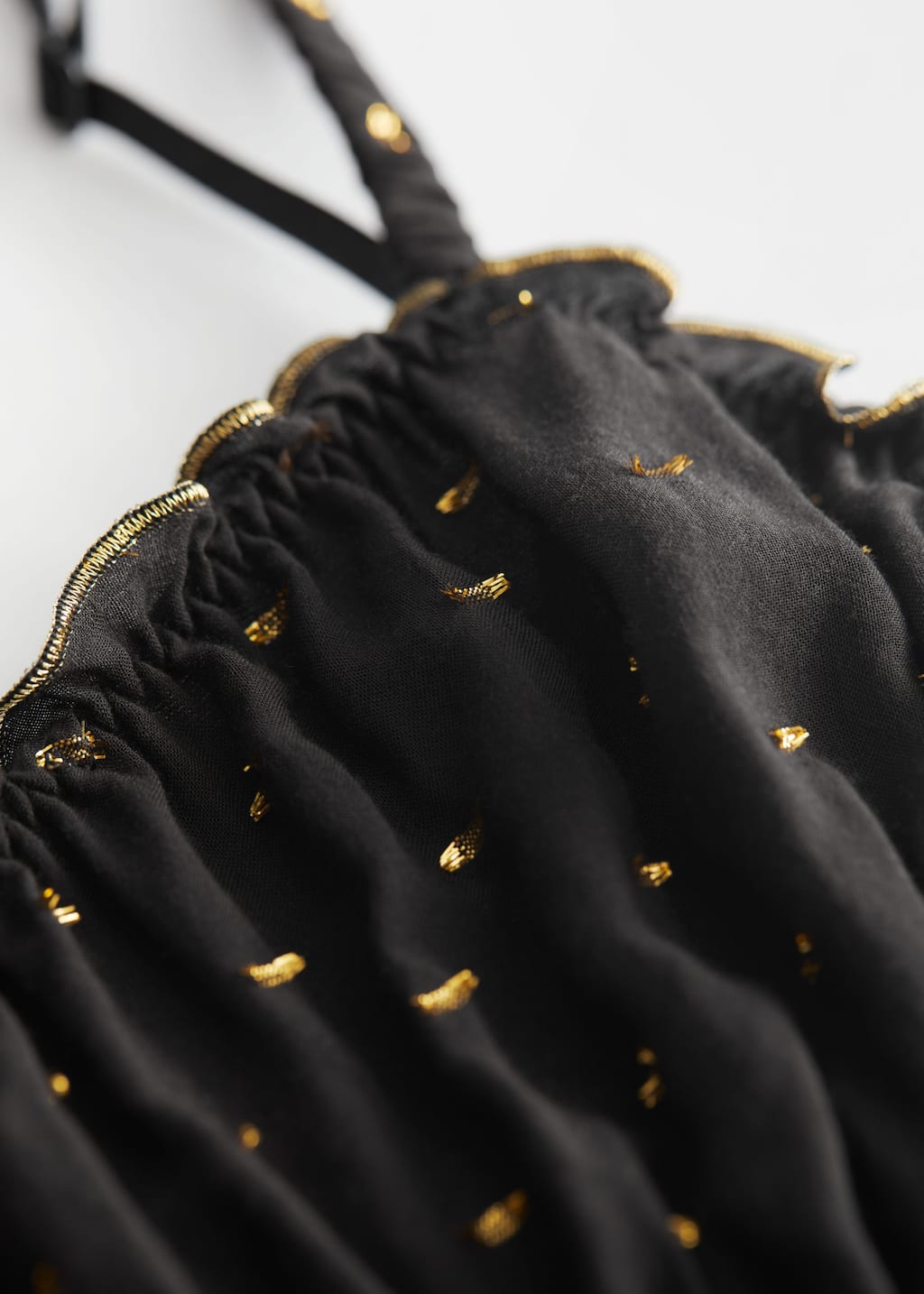 Ruffled Glitter Pattern Soft Bra - {{variantName}} - Detalle descriptivo