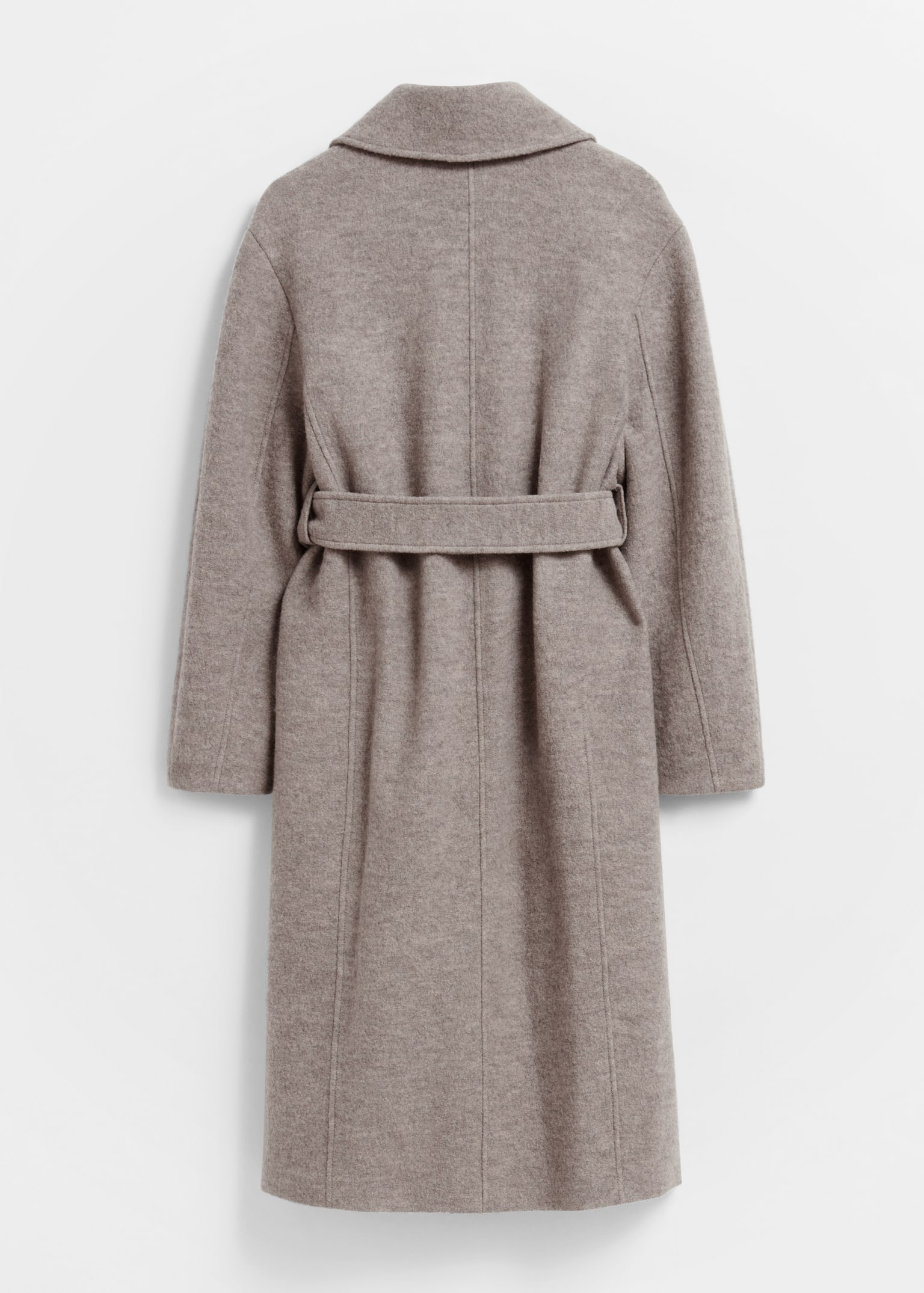 Väljä vyöllinen villakangastakki - Beige/Meleerattu tumma harmaanruskea/Laivastonsininen/Musta