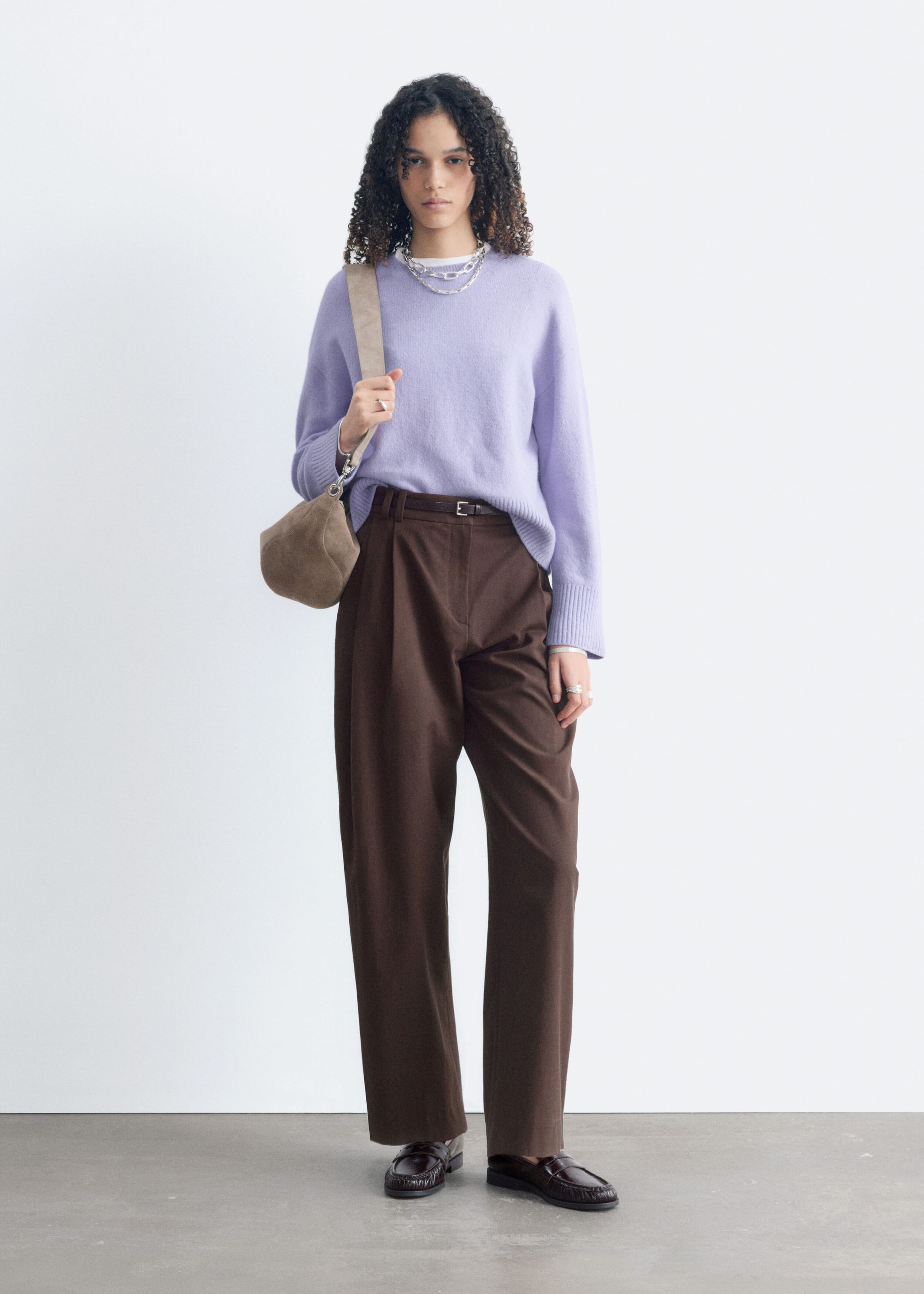 Relaxed Fit Knitted Sweater - Black - Lookbook