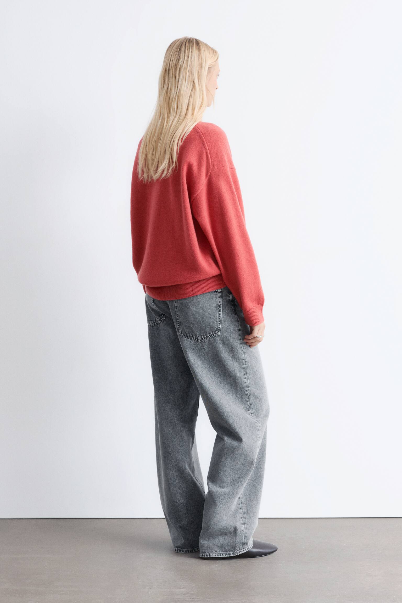 Oversized-Strickpullover - Rot/Navyblau/Grau meliert/Helltürkis - 6