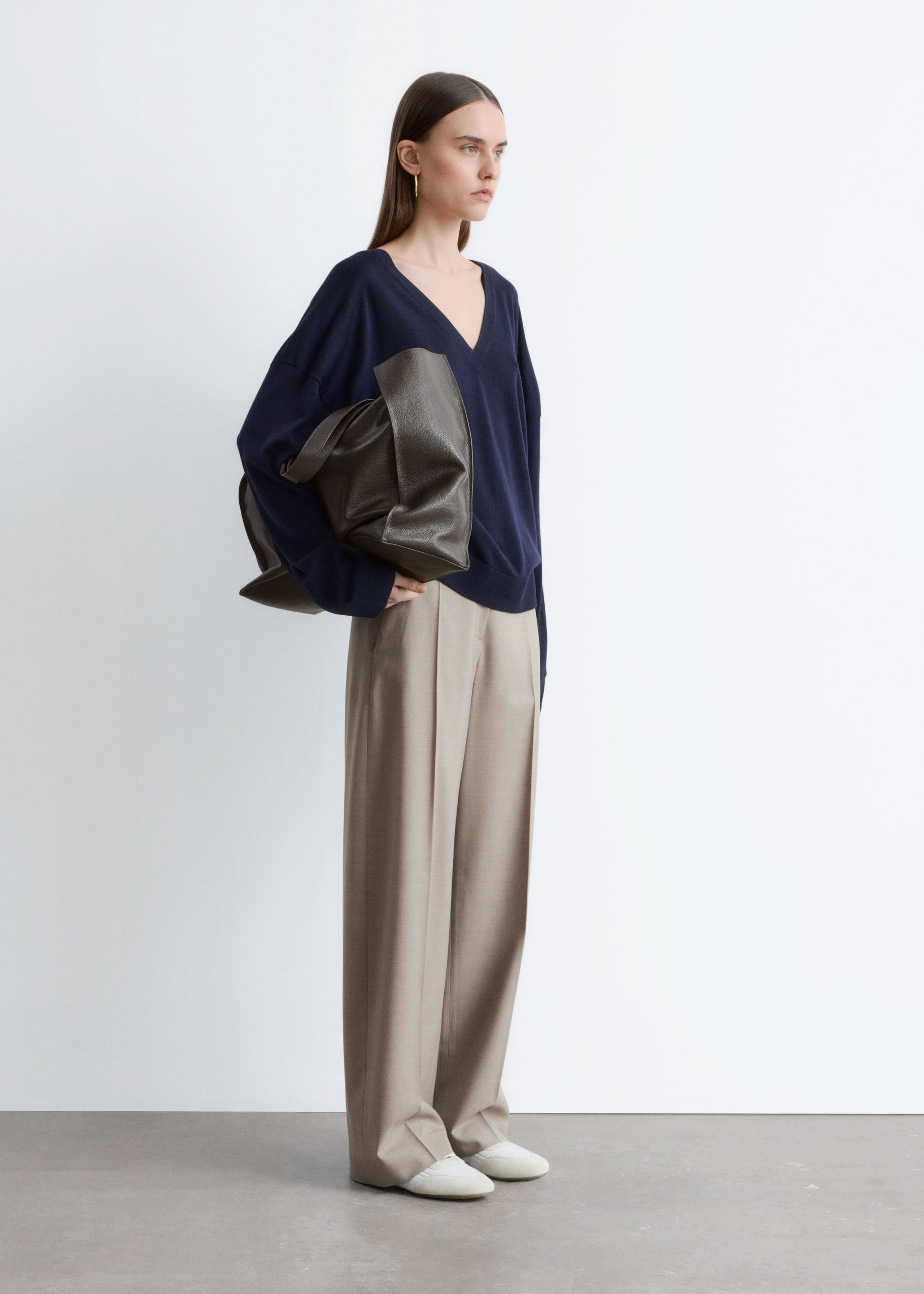 Merino Wool Press-Crease Trousers - Mole - Lookbook
