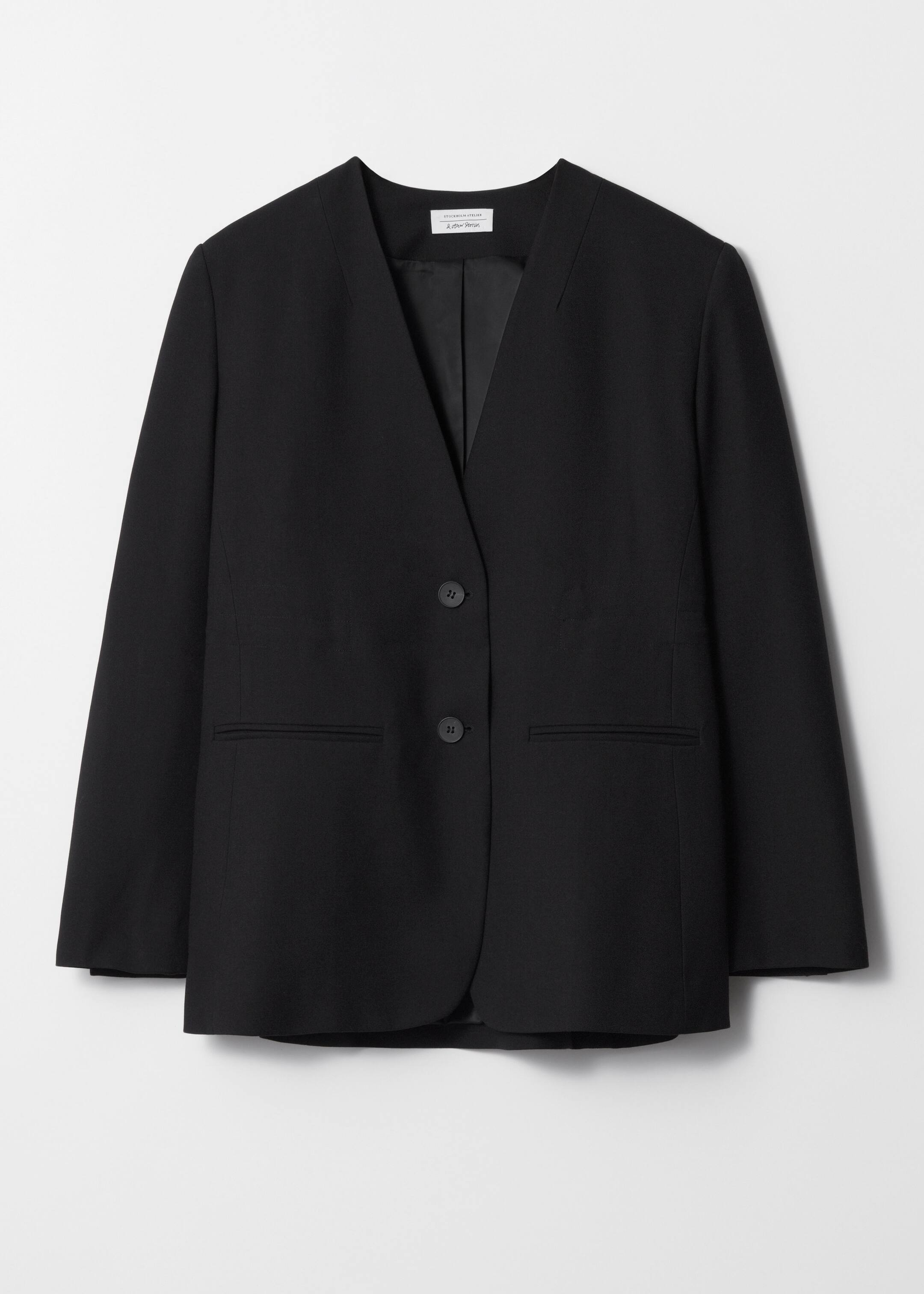 Se større billede: Kraveløs blazer - Sort - DAME | H&M DK 1