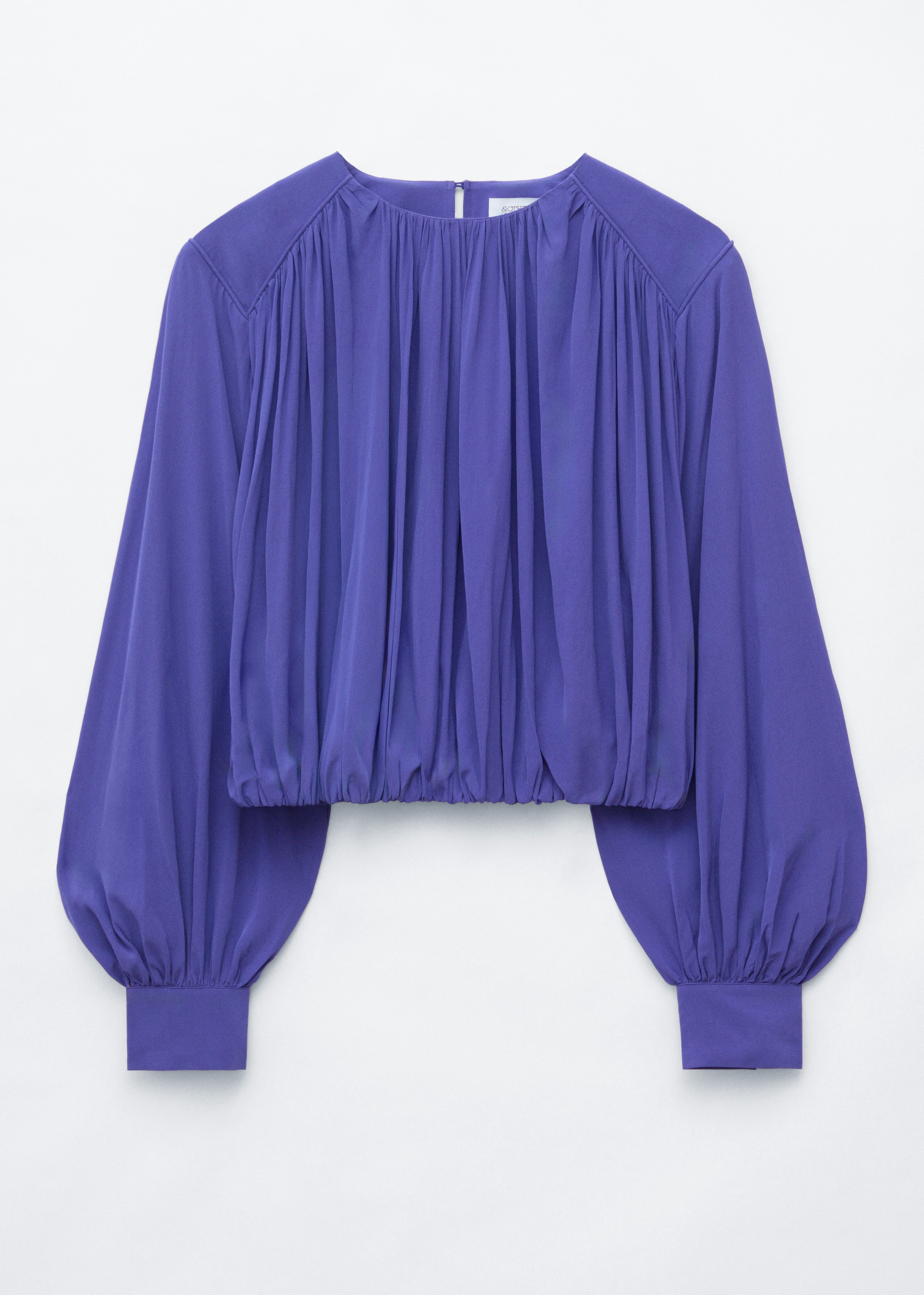 Gathered Blouse - Purple/Pink/Black/White Dots