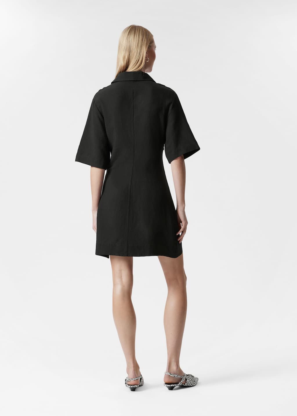 Vestido camisero mini - Negro - Lookbook