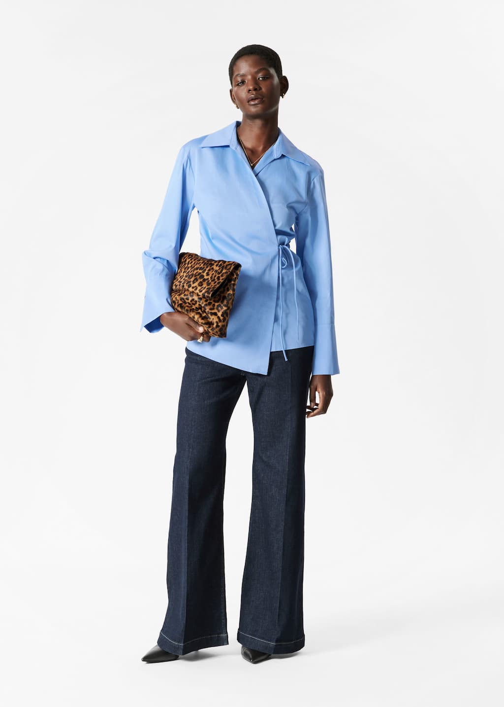 Wrap-Tie Shirt - White - Lookbook