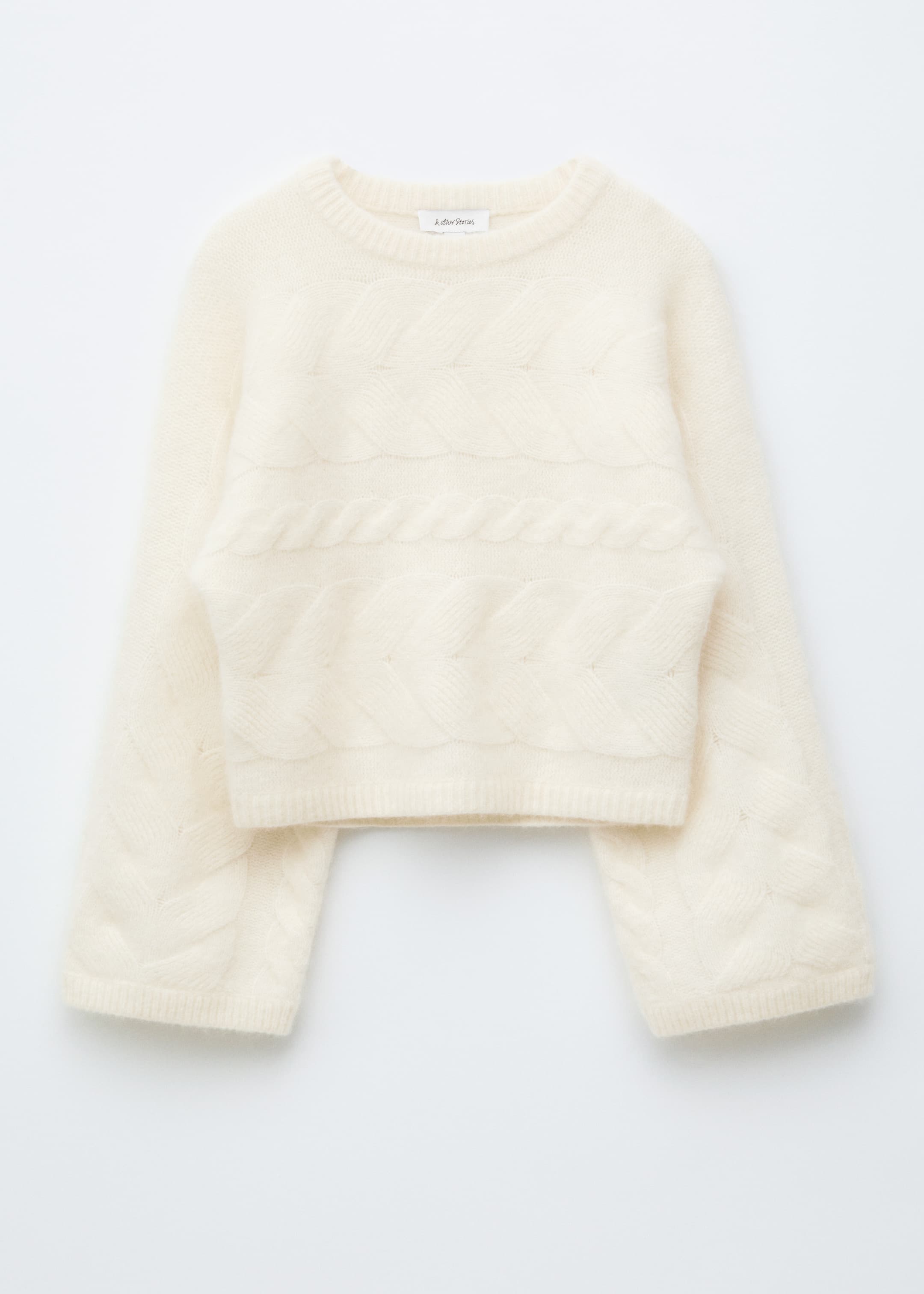 Größeres Bild ansehen: Pullover aus Mohairmischung mit Zopfstrickmuster - Weiß - Ladies | H&M DE 1