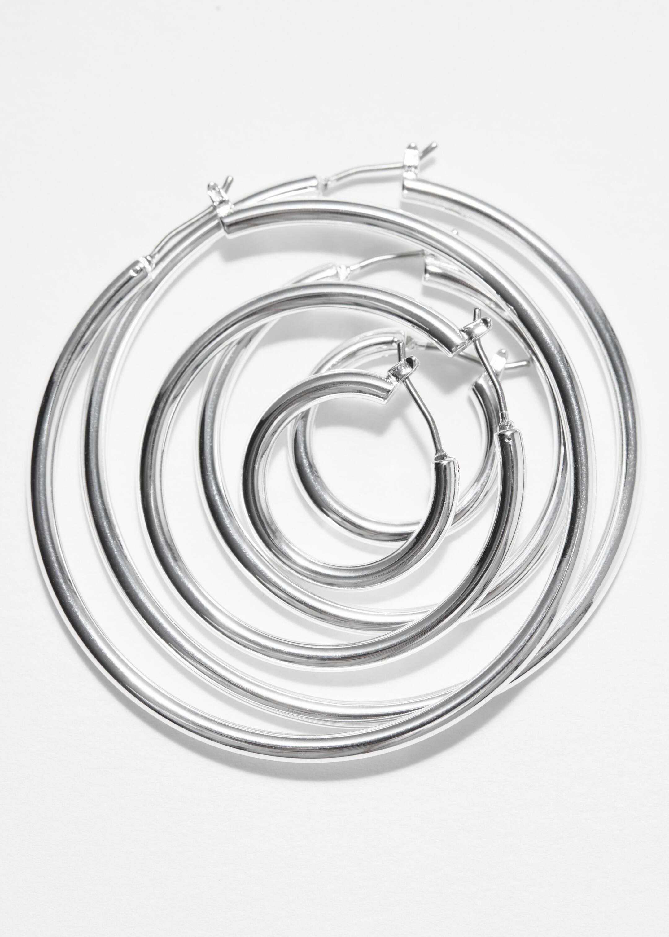 Visa större bild: Set med runda örhängen - Silver - DAM | H&M SE 3