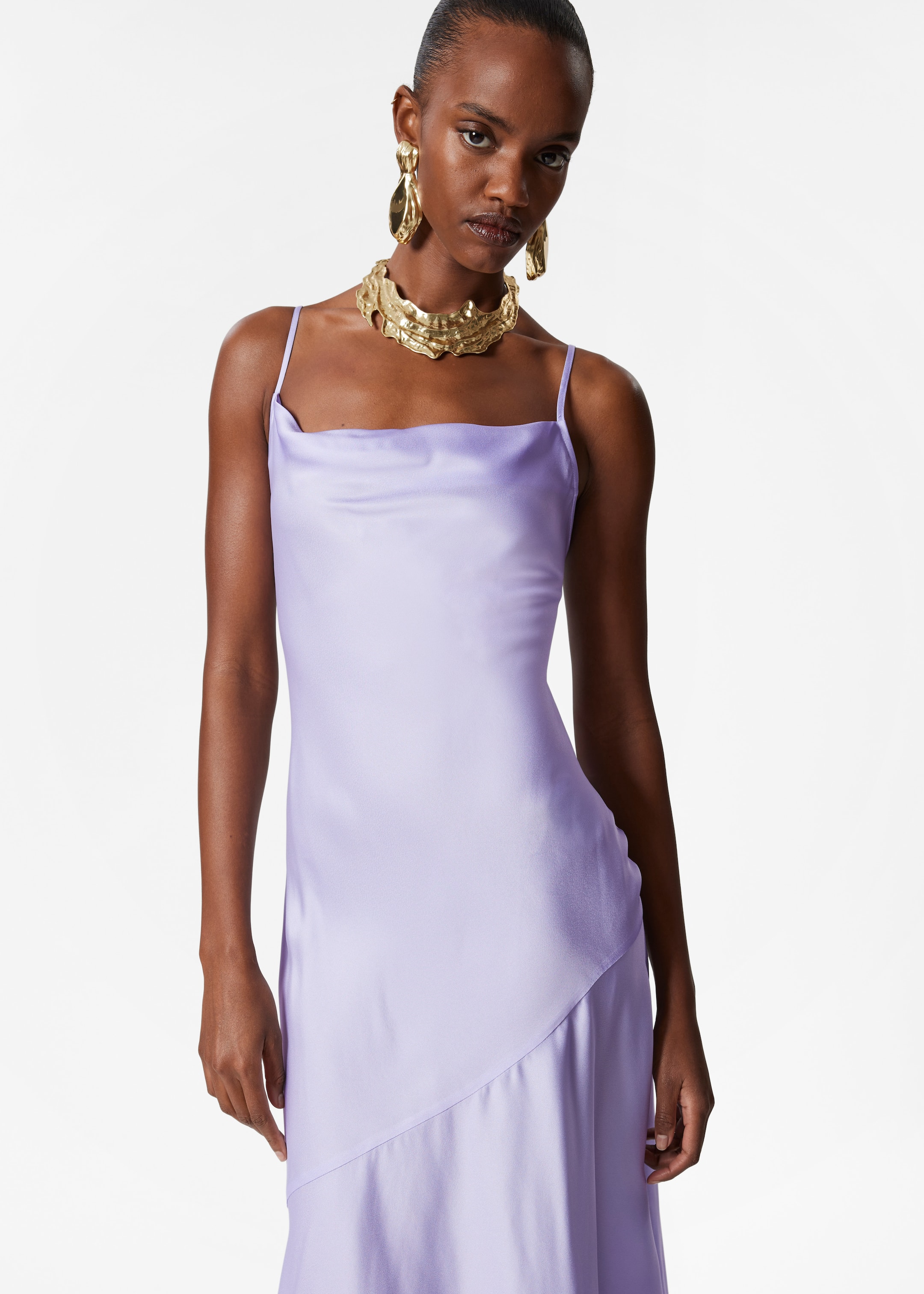 Agrandir l'image: Robe combinaison midi en satin - Lilas - FEMME | H&M FR 2