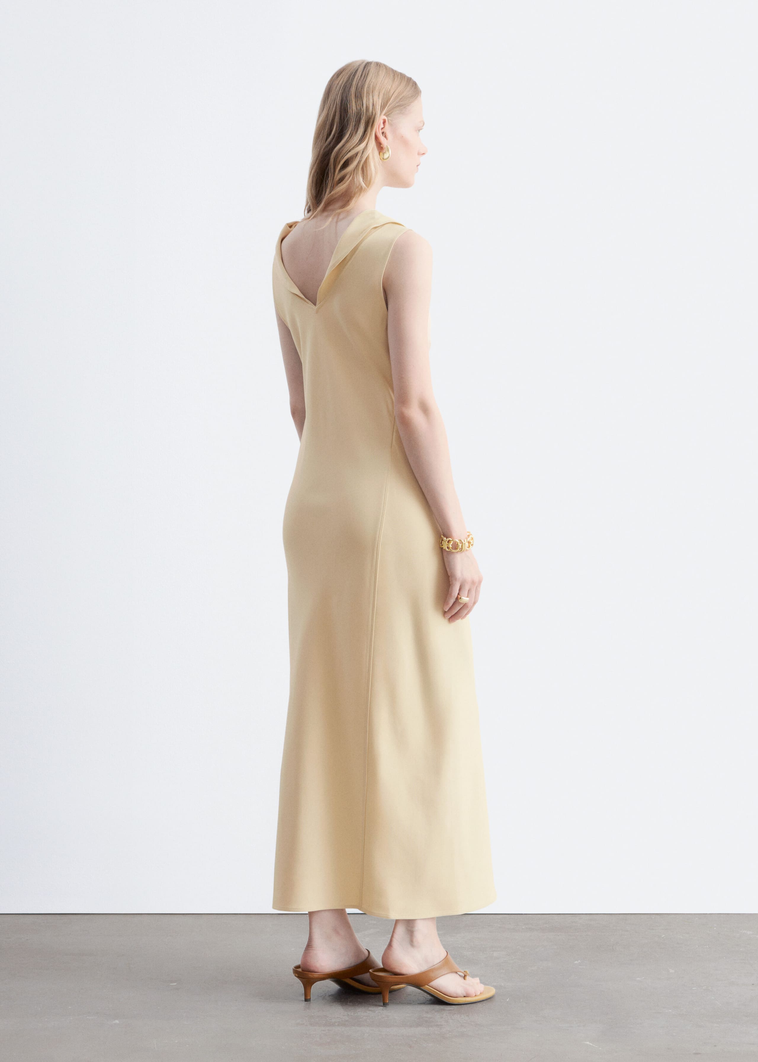 Scarf-Detail Midi Dress - Light Beige - Still Life