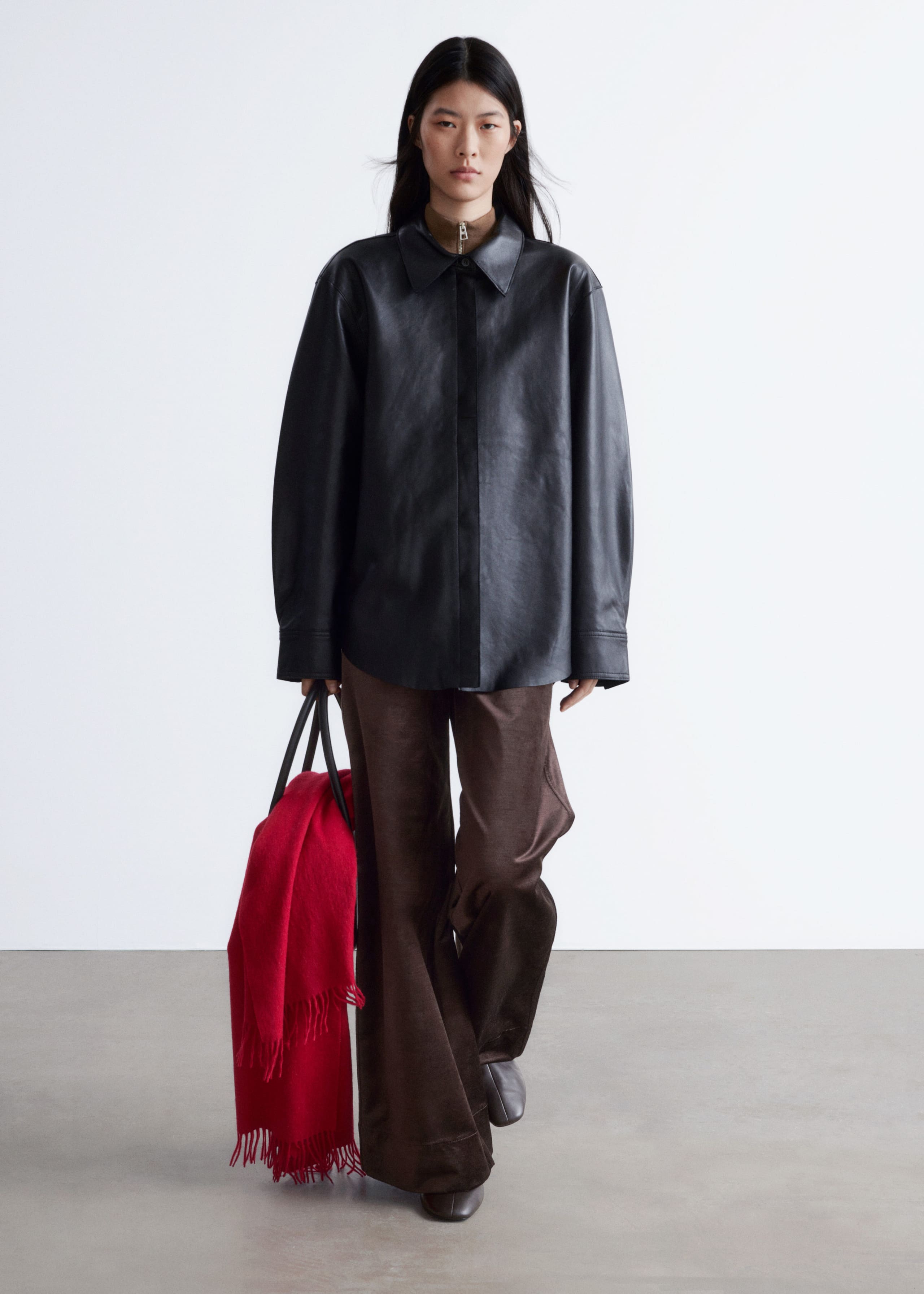 Image of Oversized-Hemd aus Leder