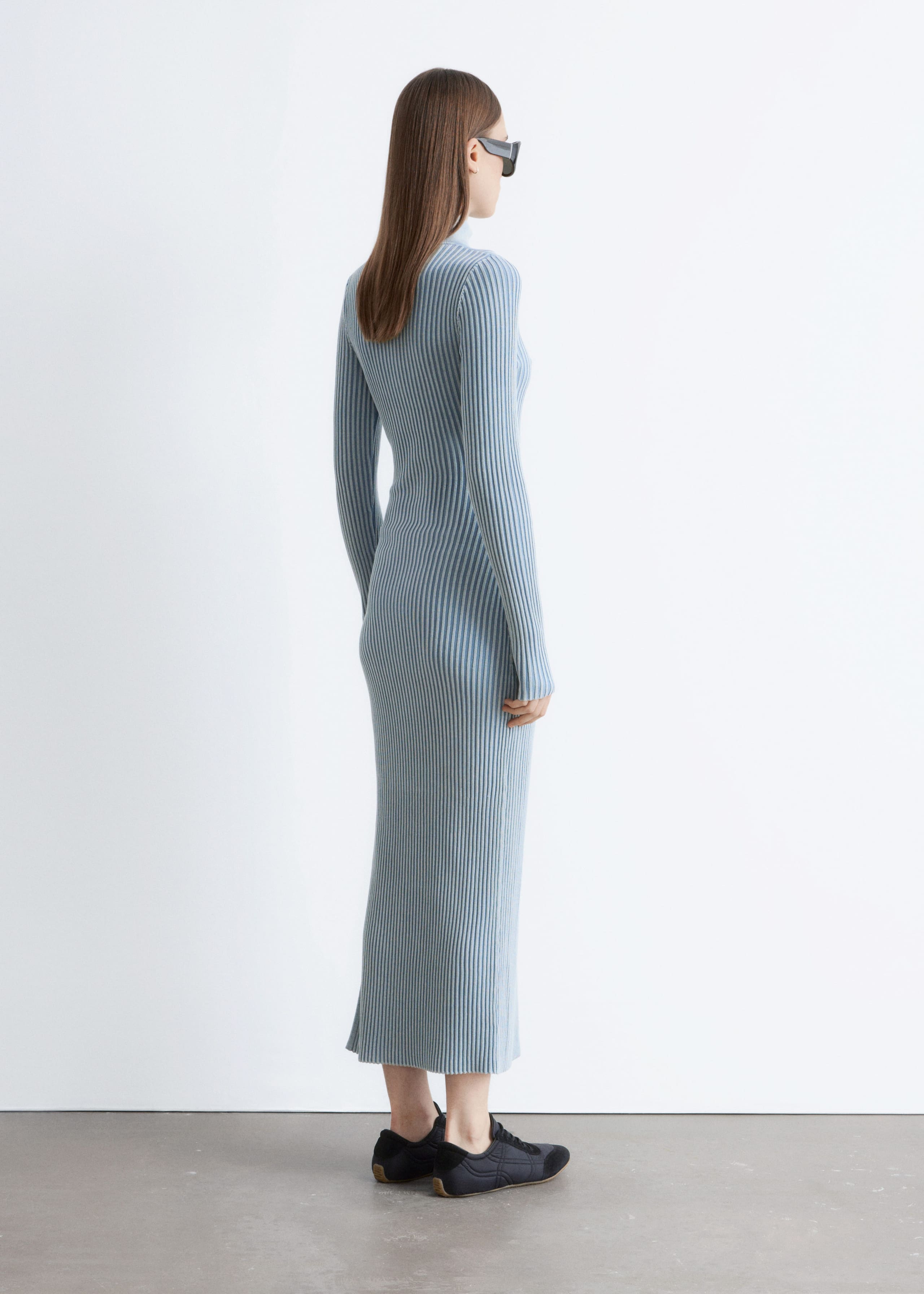 Image of Ribbed Zip-Up Maxi Dress