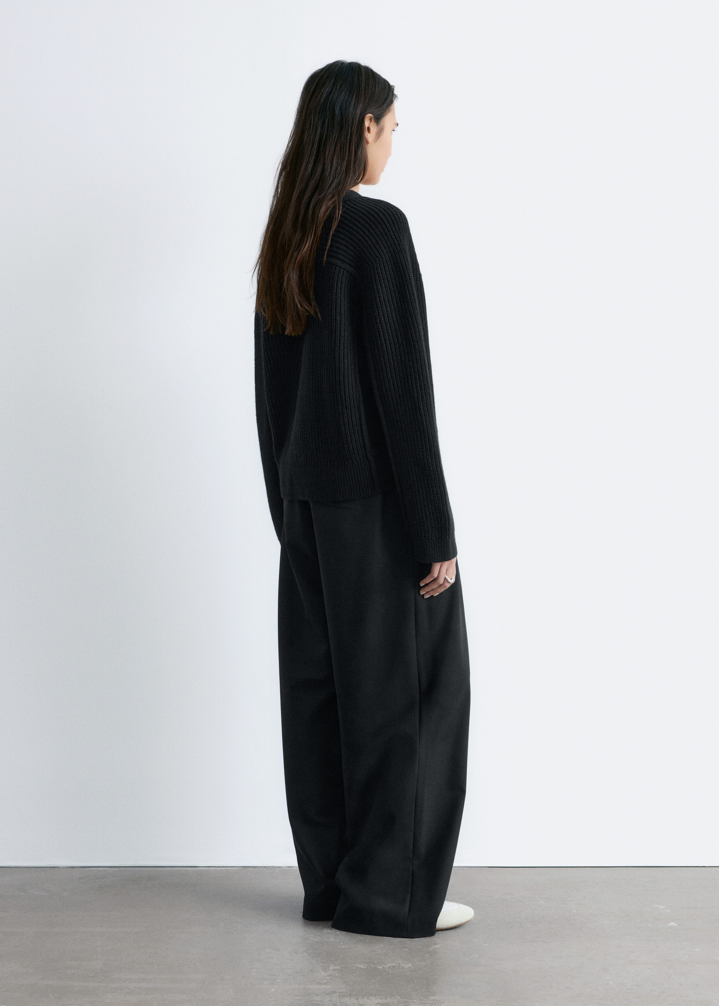 Rib-Knit Off-Shoulder Top - Black - & Other Stories US