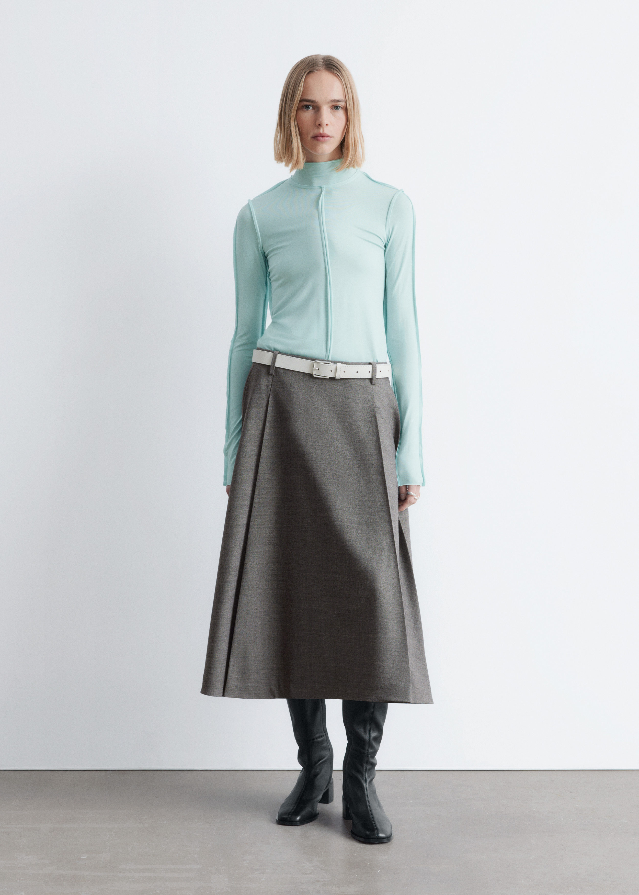 Long-Sleeve Turtleneck Top - Turquoise - & Other Stories US