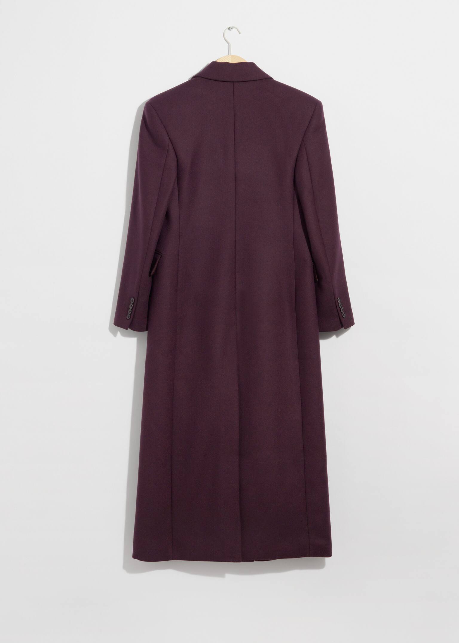 Abrigo largo de lana - Violeta oscuro/Gris jaspeado