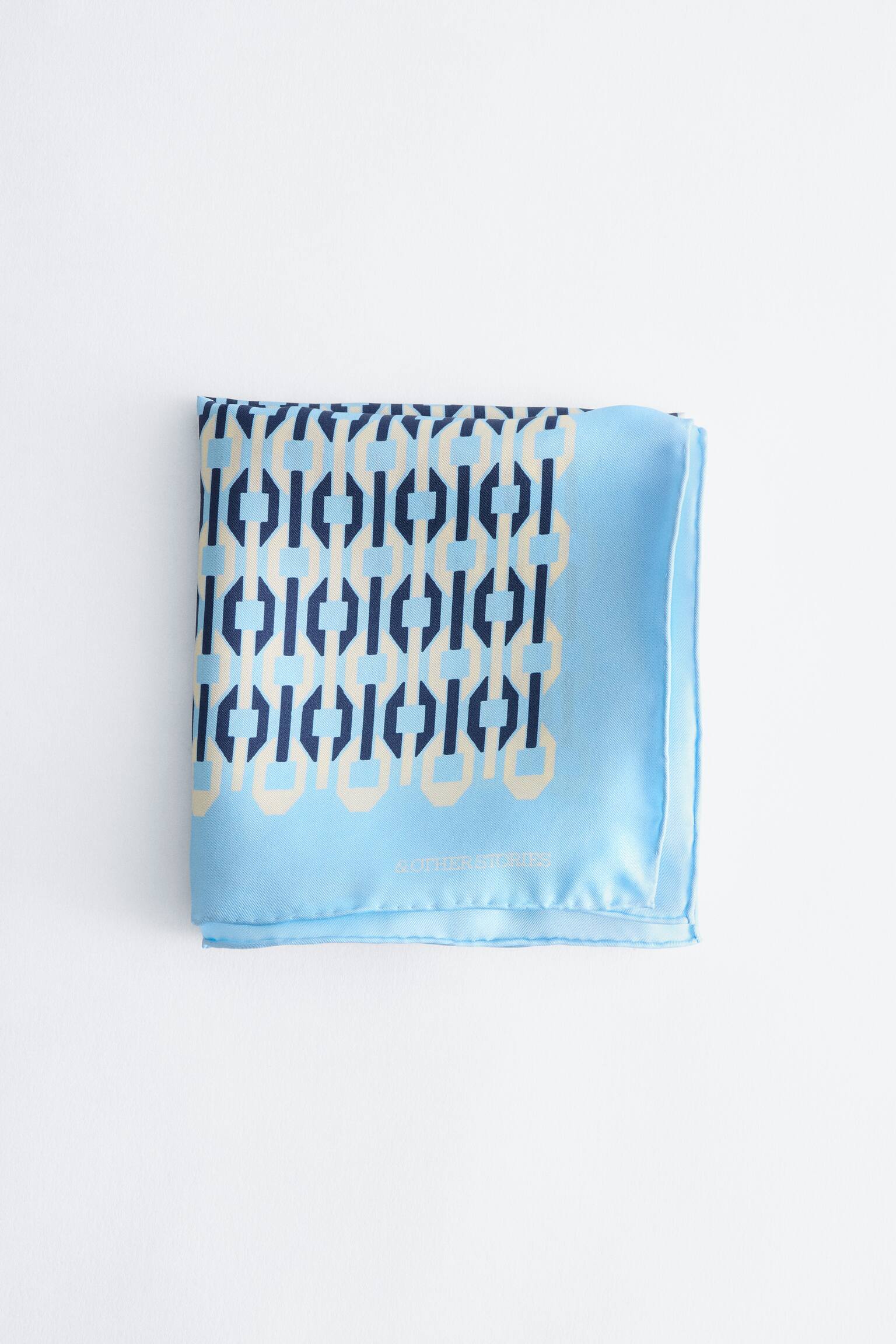 Printed Silk Scarf - Blau/Print/Blue/Brown/Print