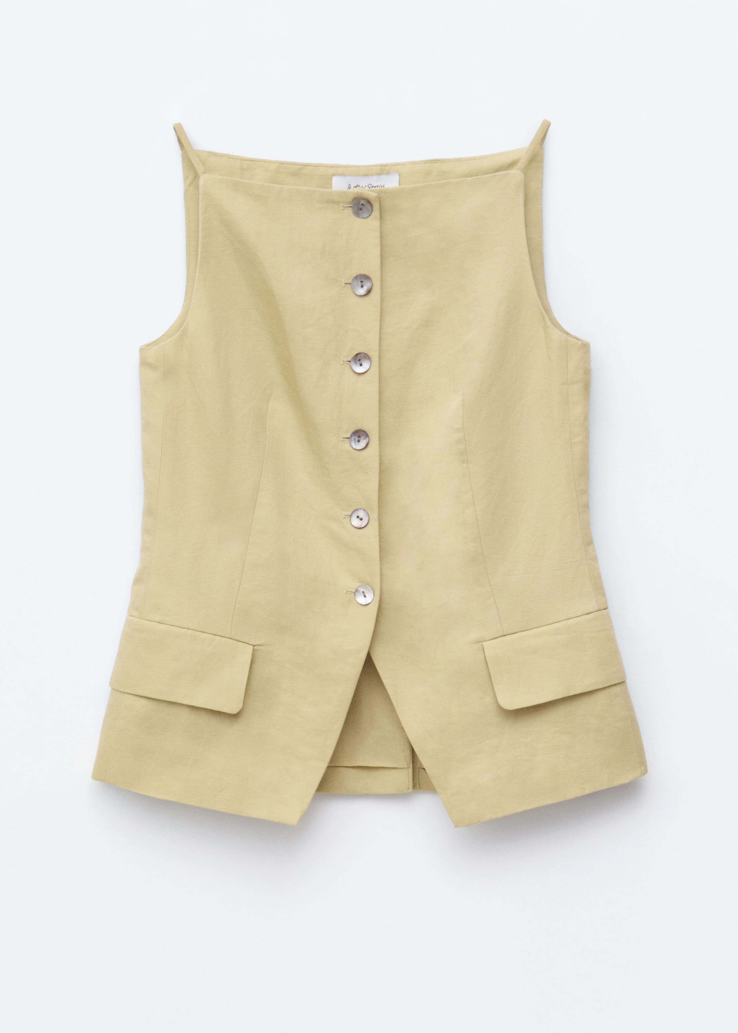 Tailored Vest Top - Yellow - Still Life