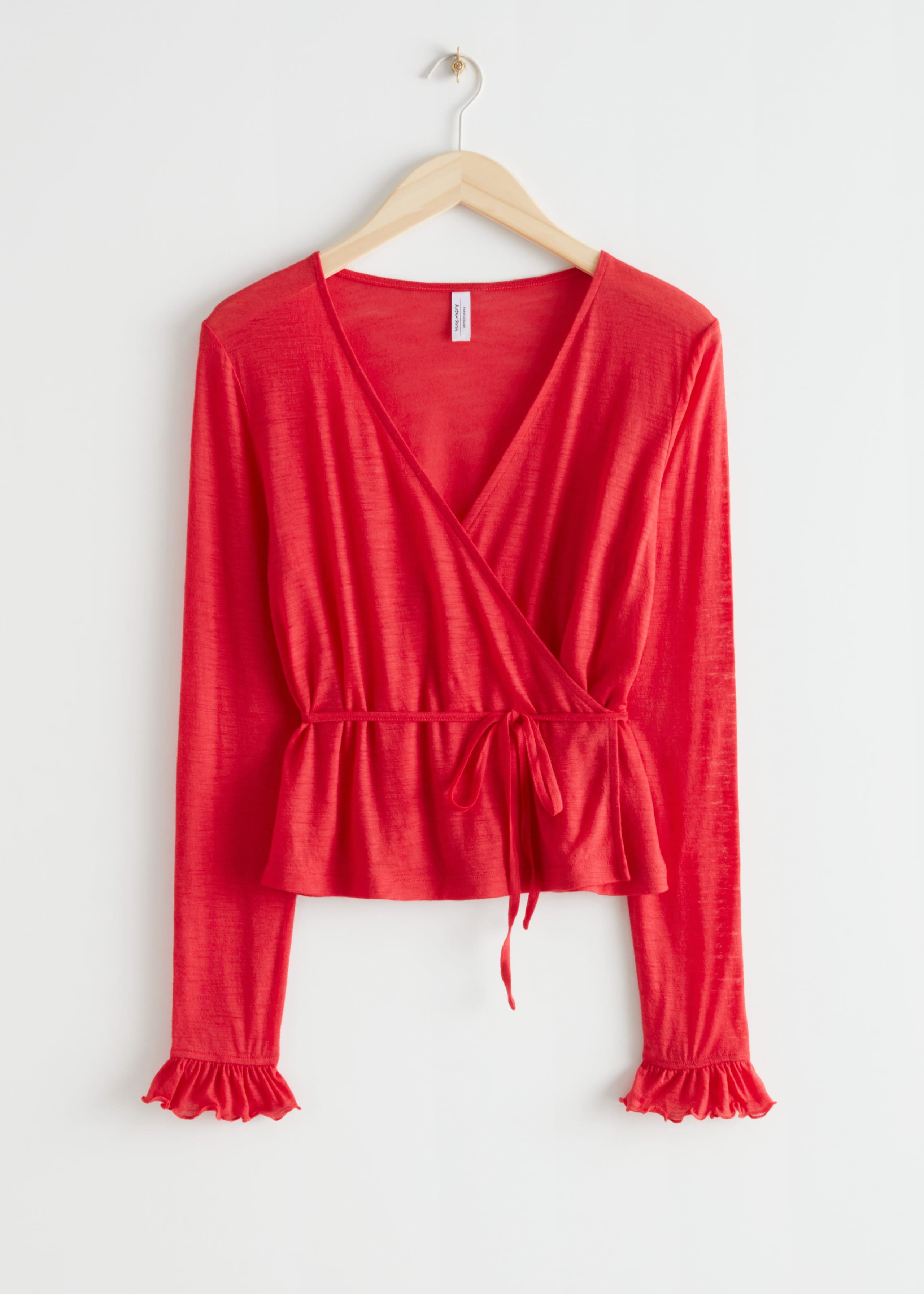 Ruffle Cuff Wrap Top