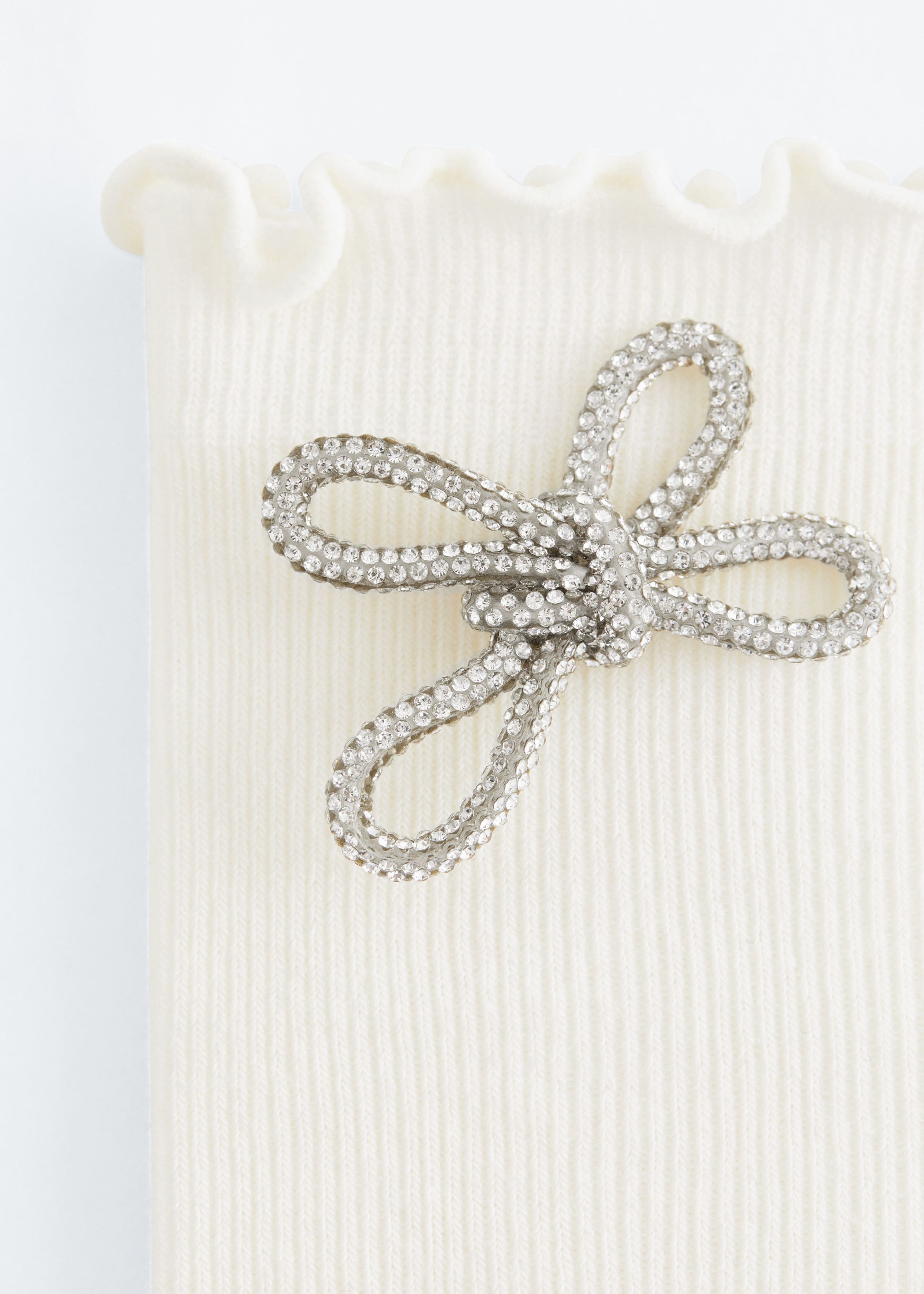 Image of Crystal-Bow Rib-Knit Socks