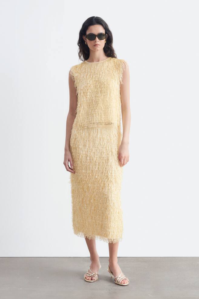 Top con flecos - Crema - 1
