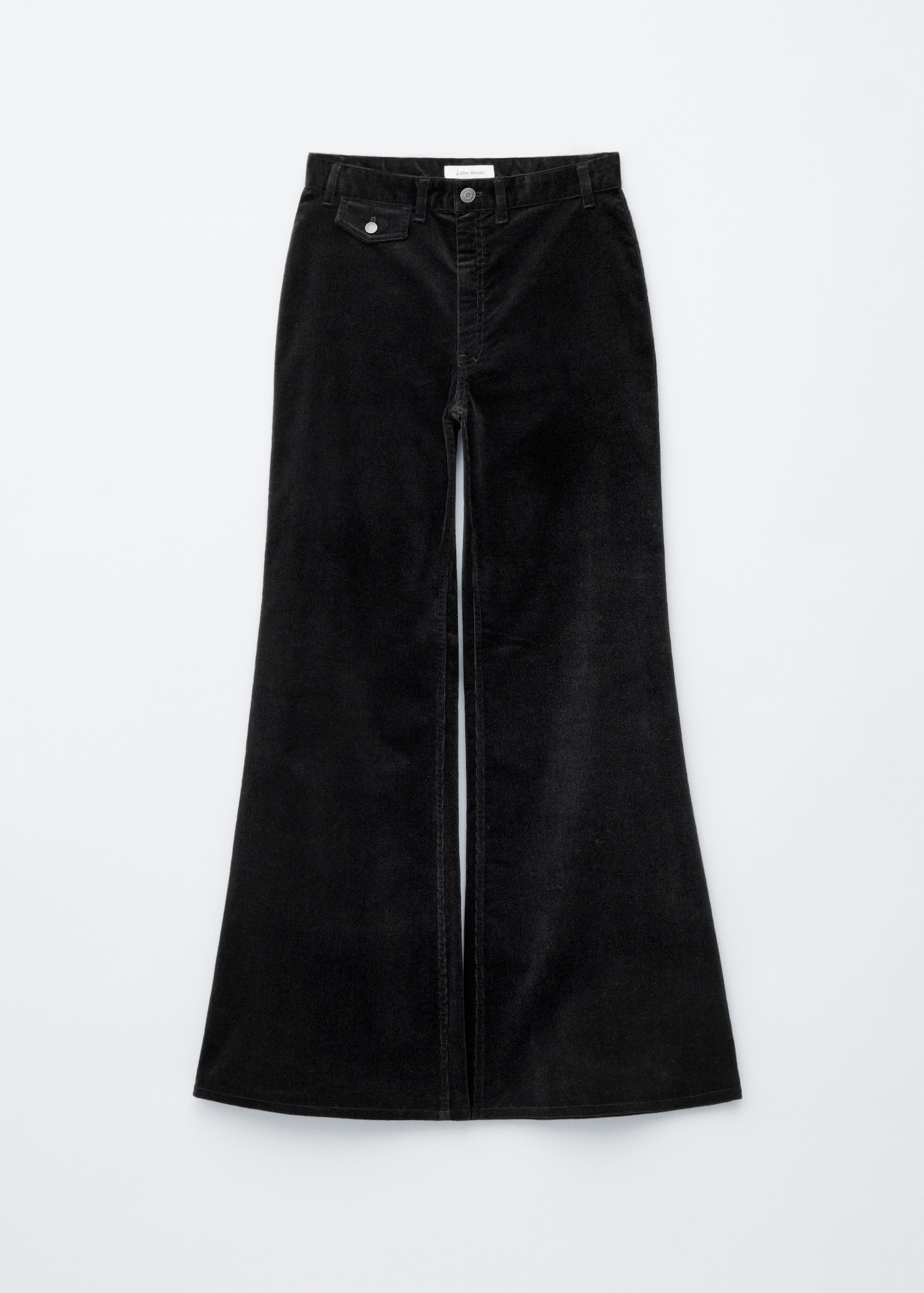 Flared Corduroy Trousers - Black/Medium Brown
