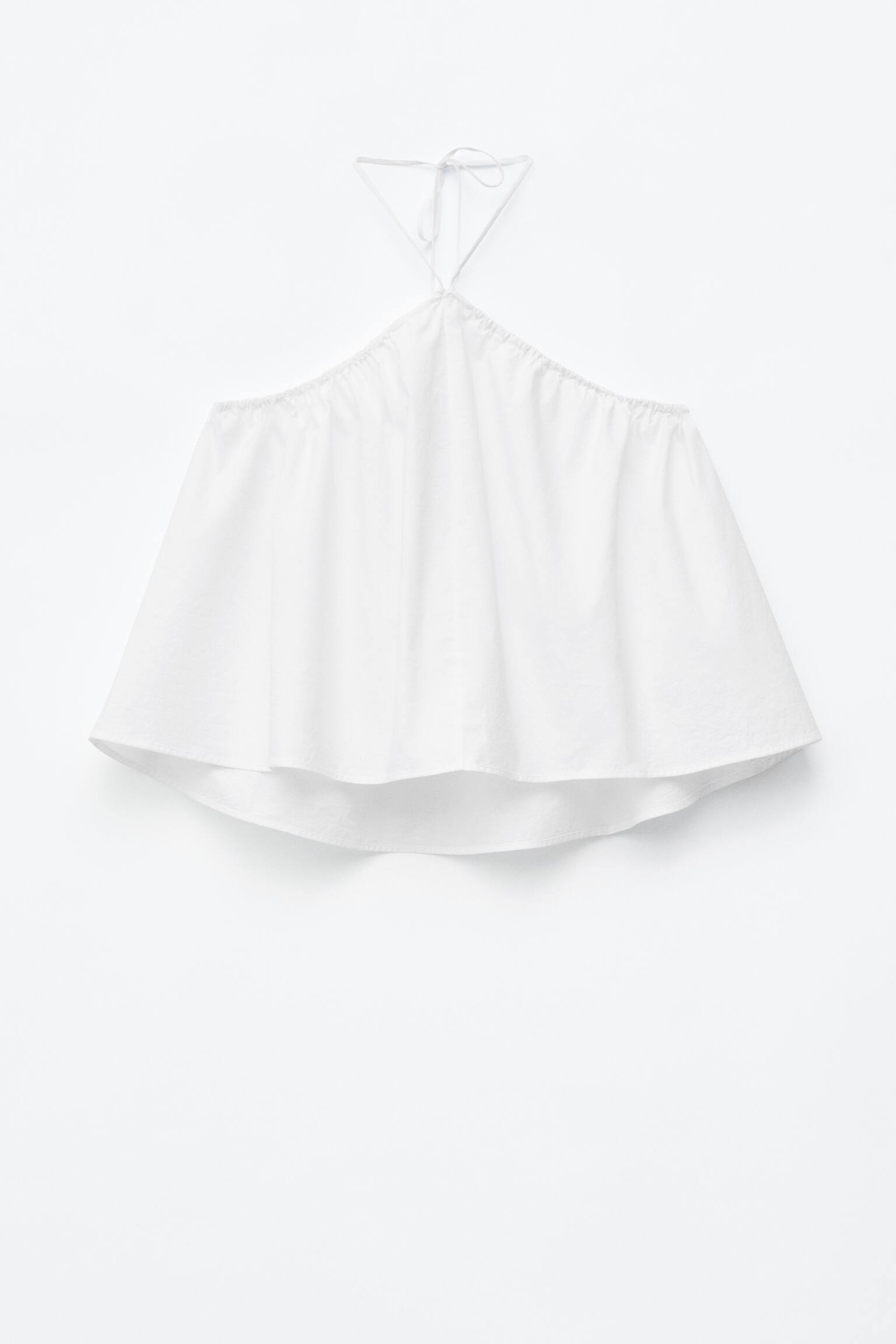 Cotton Halterneck Top - לבן - 1
