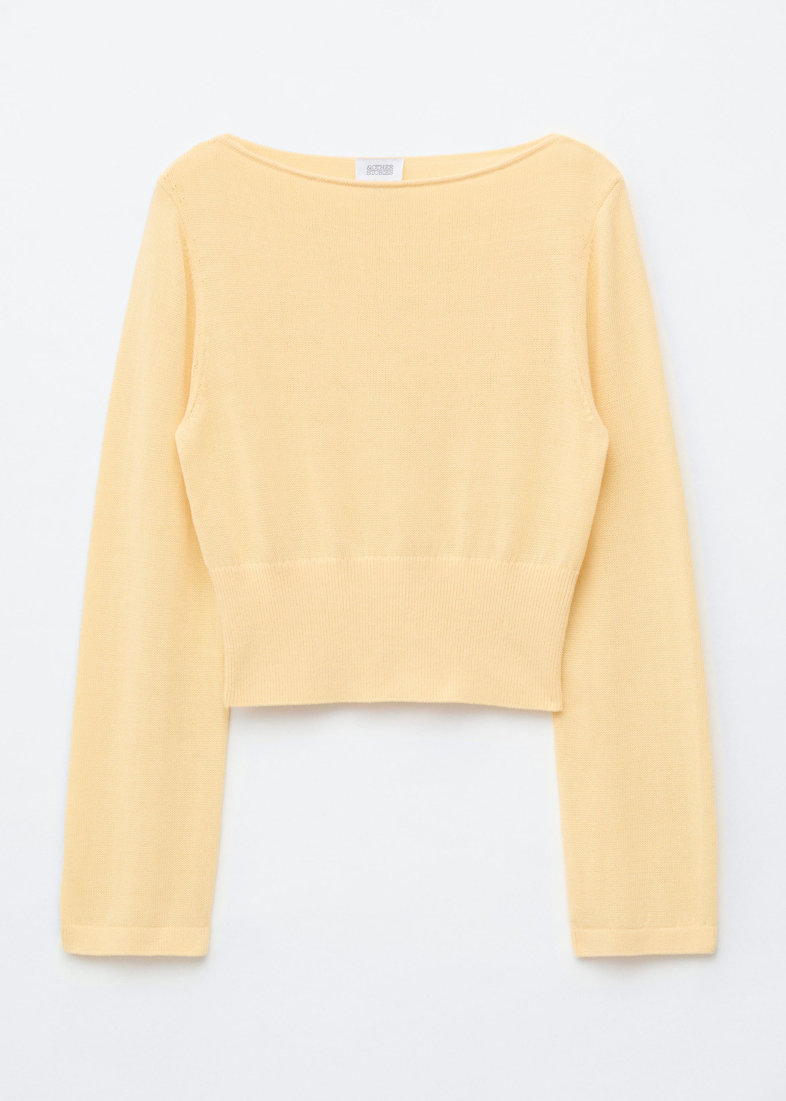 Rolled Edge Boat-Neck Top - Yellow - Still Life
