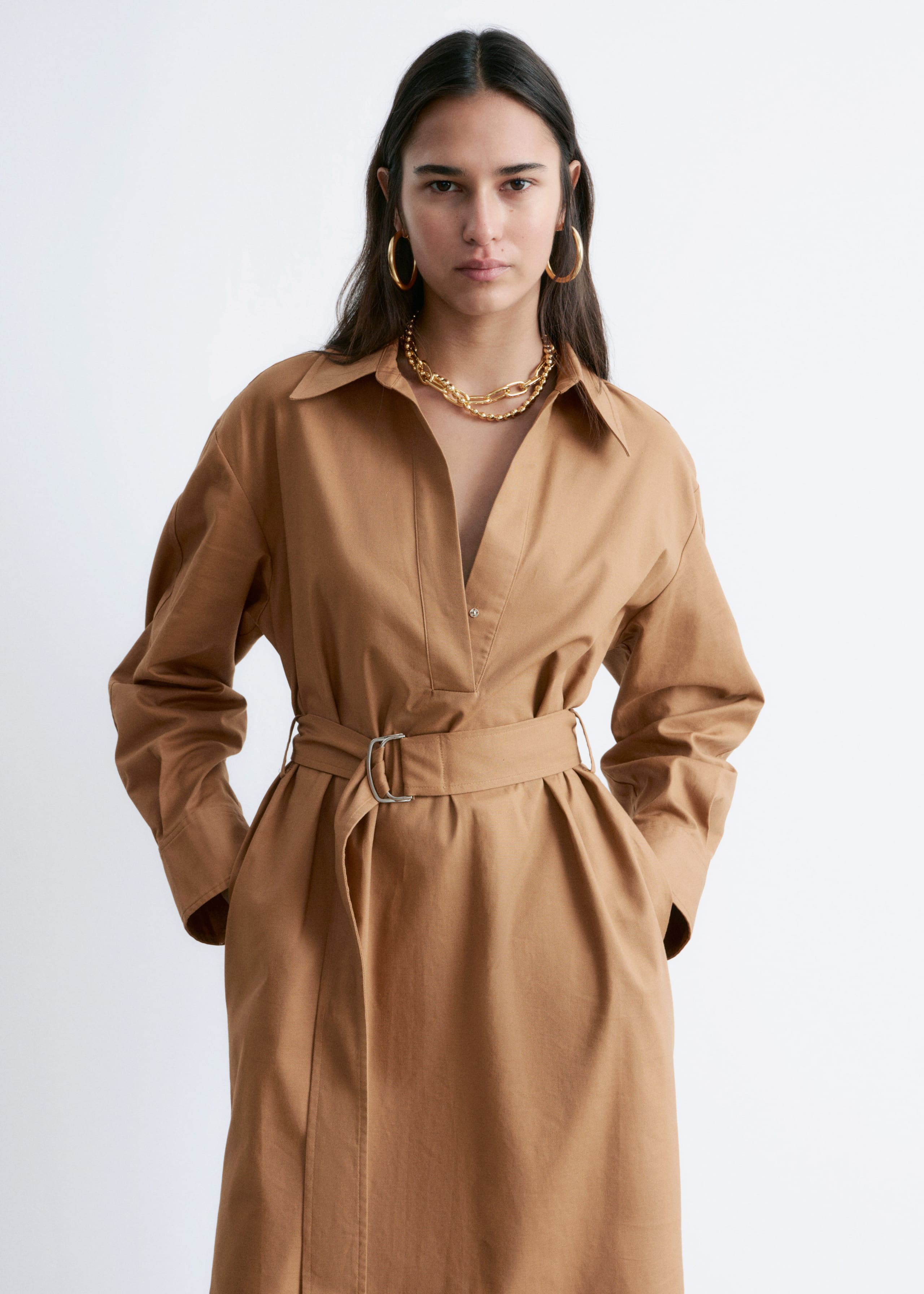 Image of Belted Midi dress
