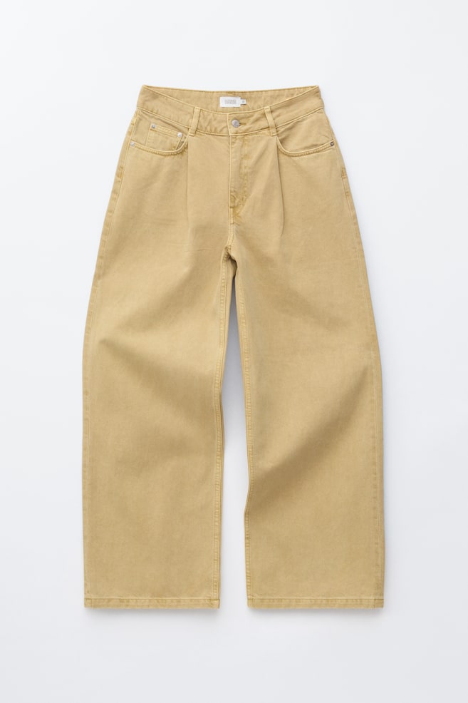 Jeans con dettaglio piega - Giallo ocra - 1