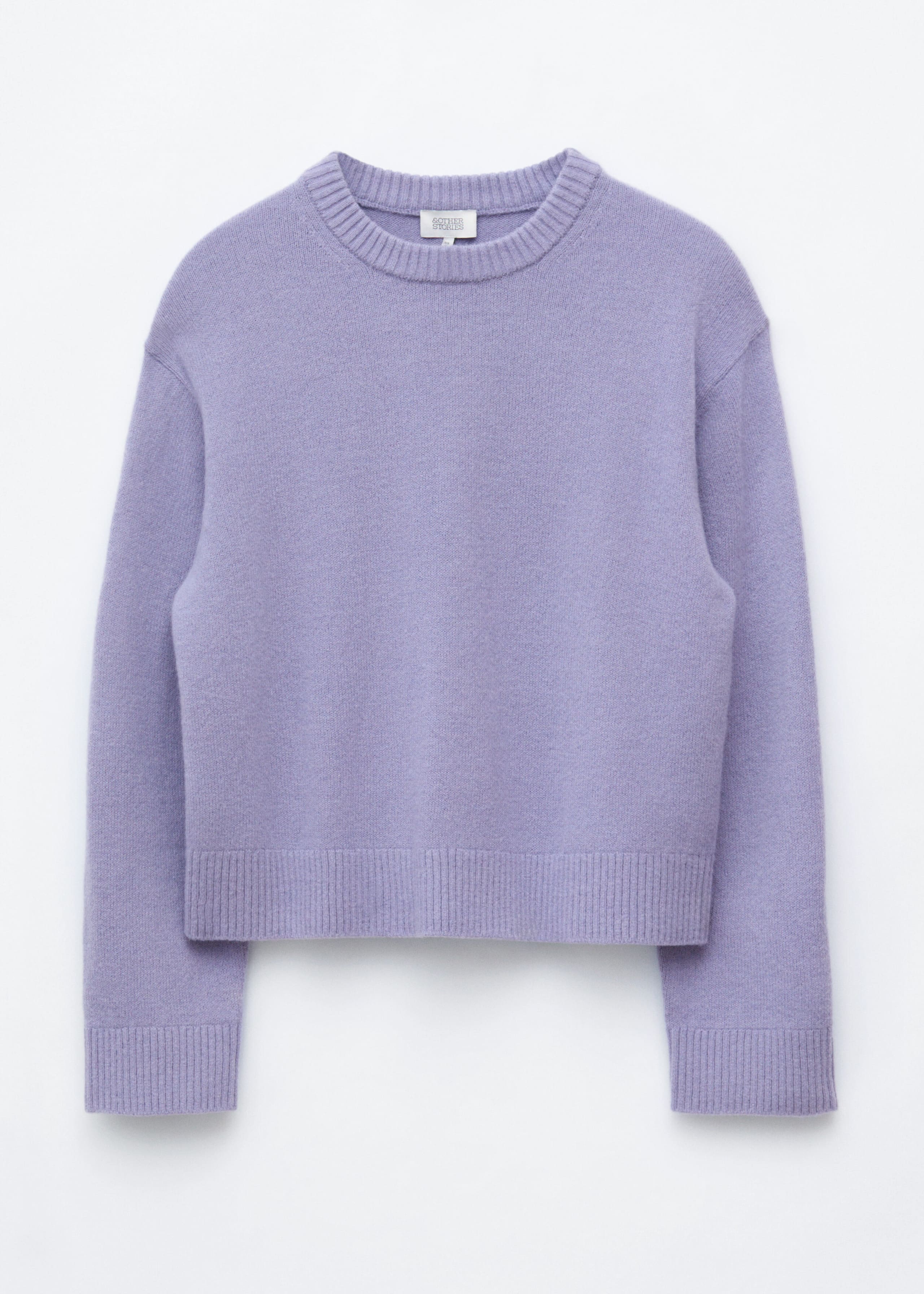 Kastenförmiger Strickpullover - Flieder - Stillleben