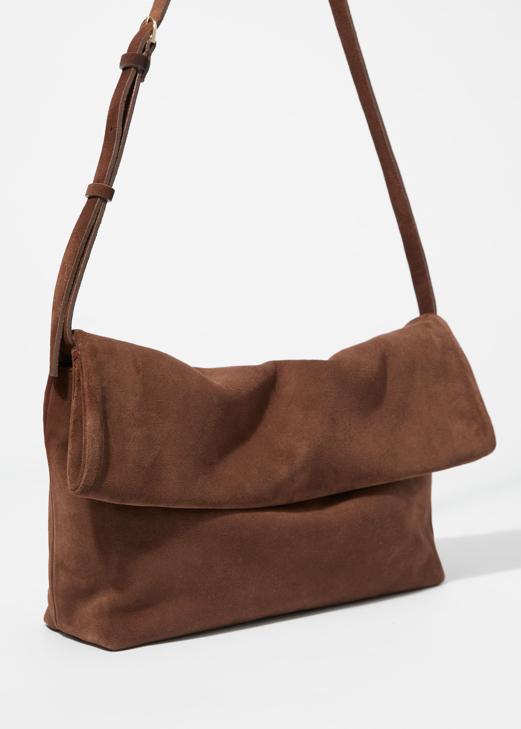Größeres Bild ansehen: Clutch mit Umschlag - Braunes Veloursleder - Ladies | H&M DE 2