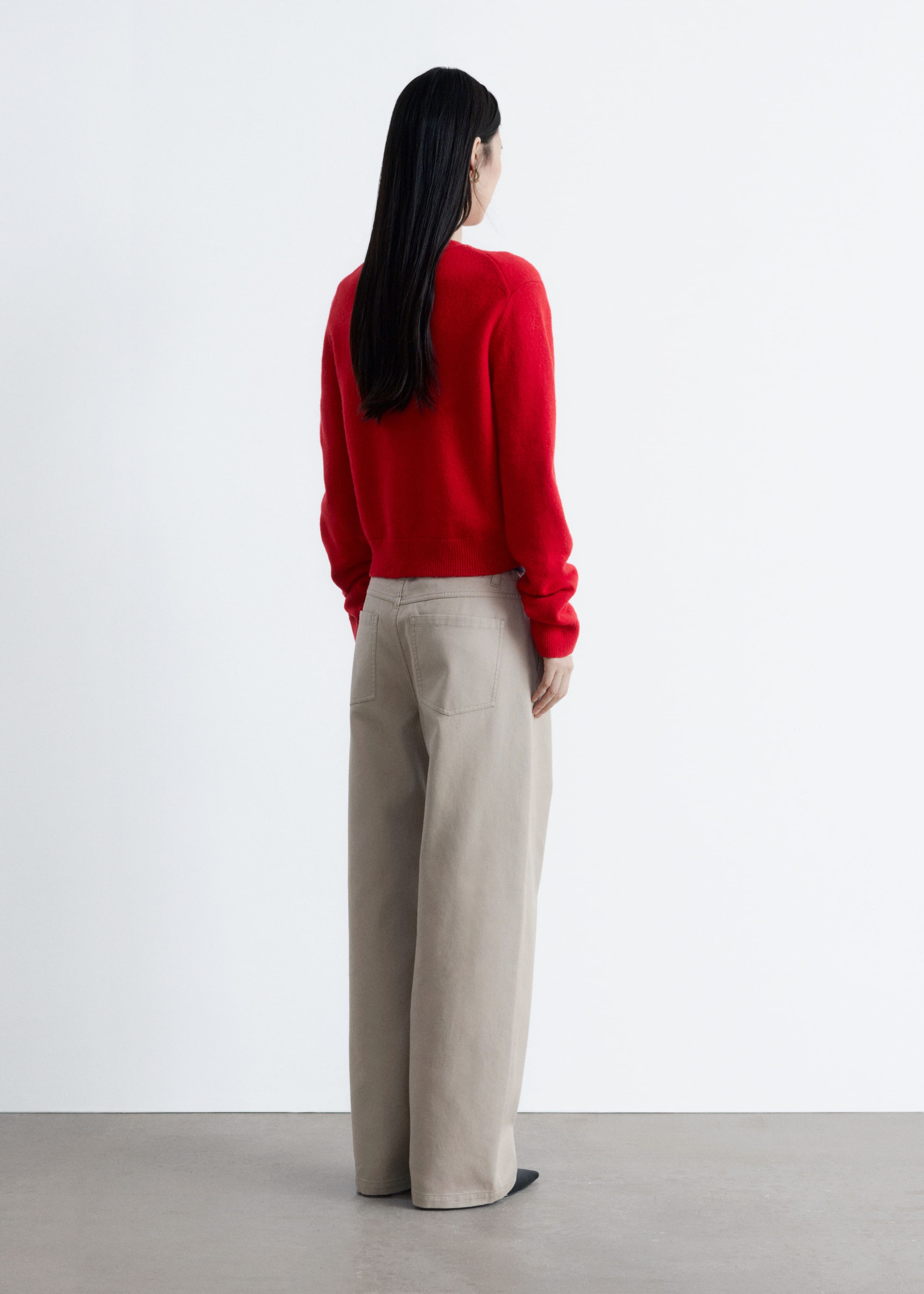 Knitted Wool Jumper - Light Blue Melange - Lookbook