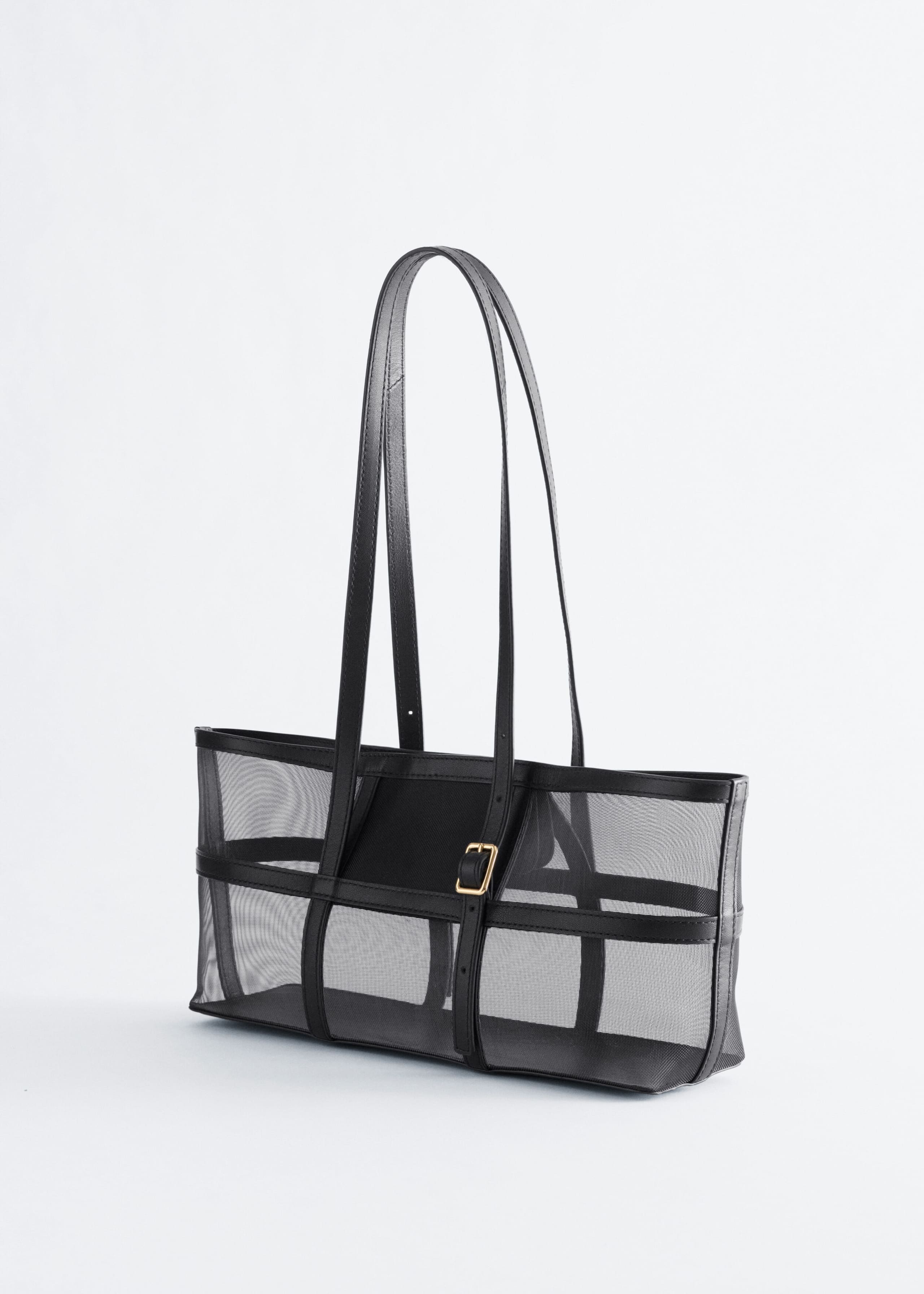 Leather-Trimmed Canvas Tote Bag - Black - Still Life