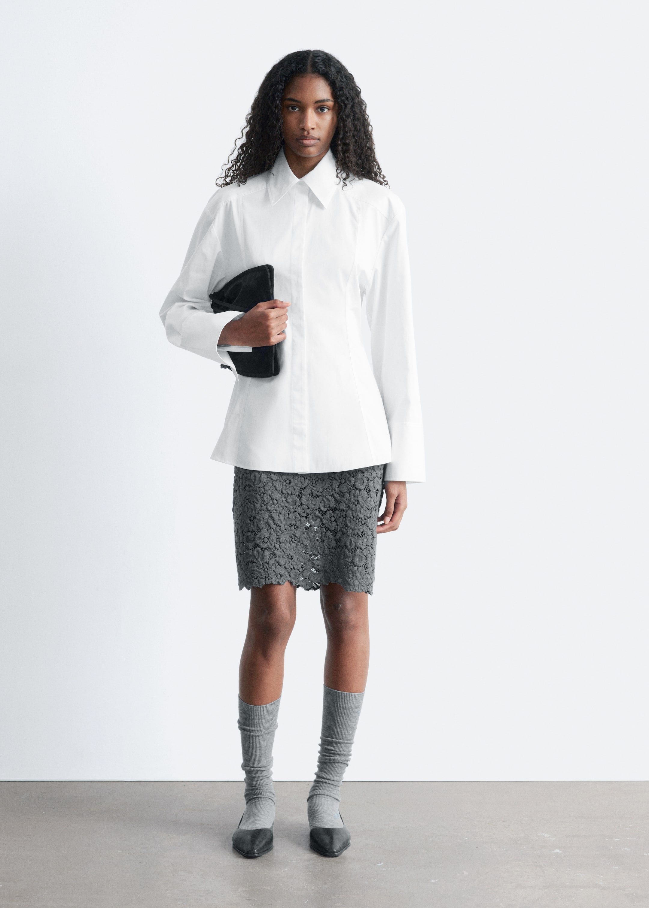 Ver imagem maior: Camisa afunilada com cinto - Branco - SENHORA | H&M PT 1