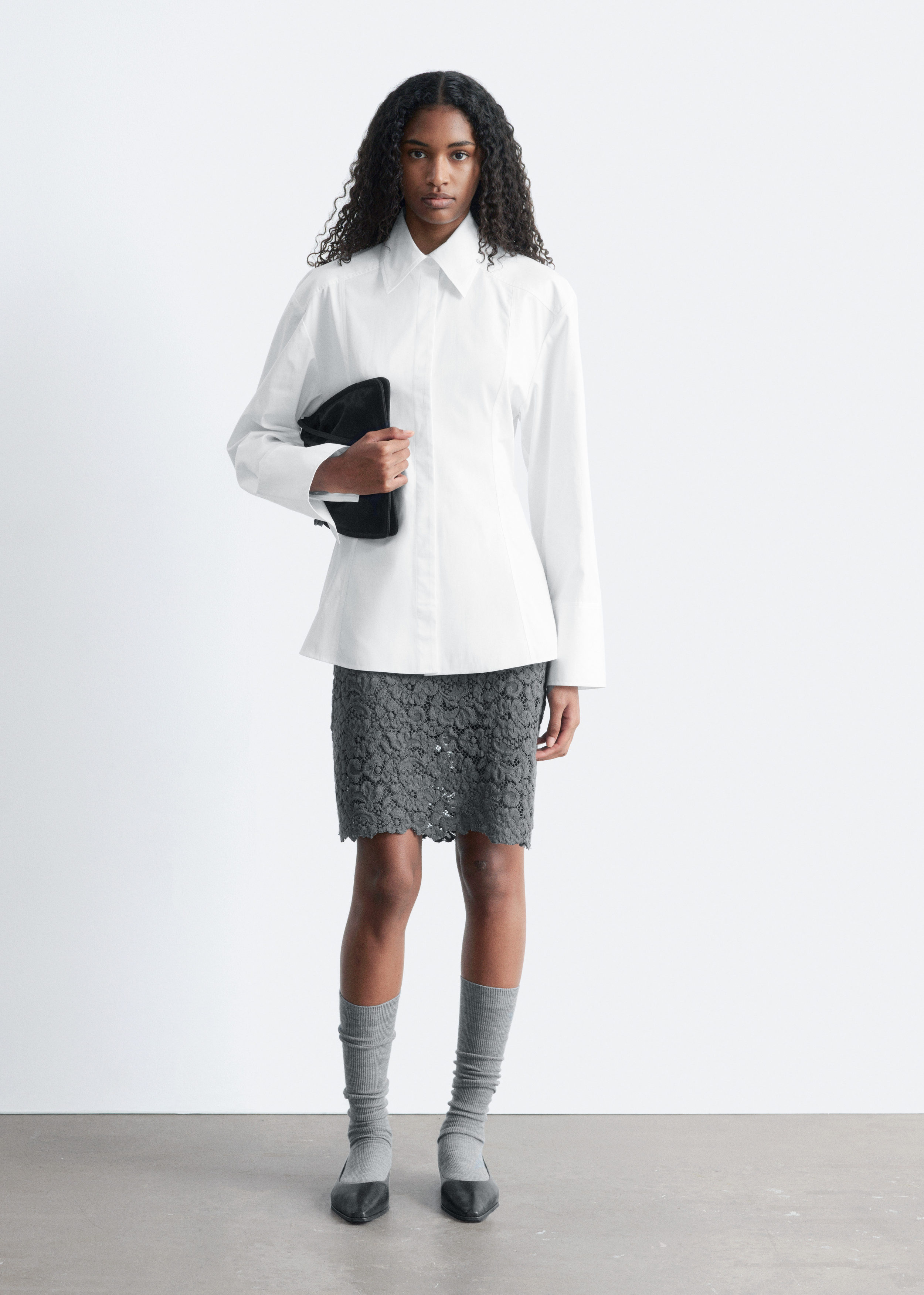 Asymmetrical Cotton Shirt - Light Yellow - & Other Stories US