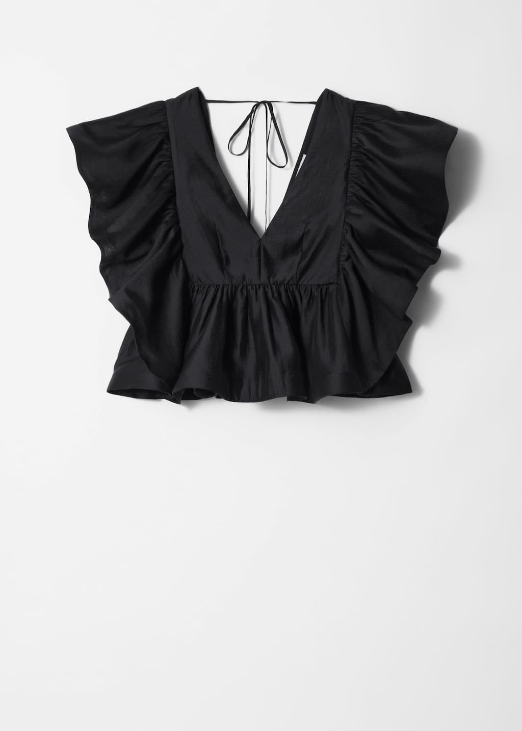 Image of Ruffle V-Neck Blouse