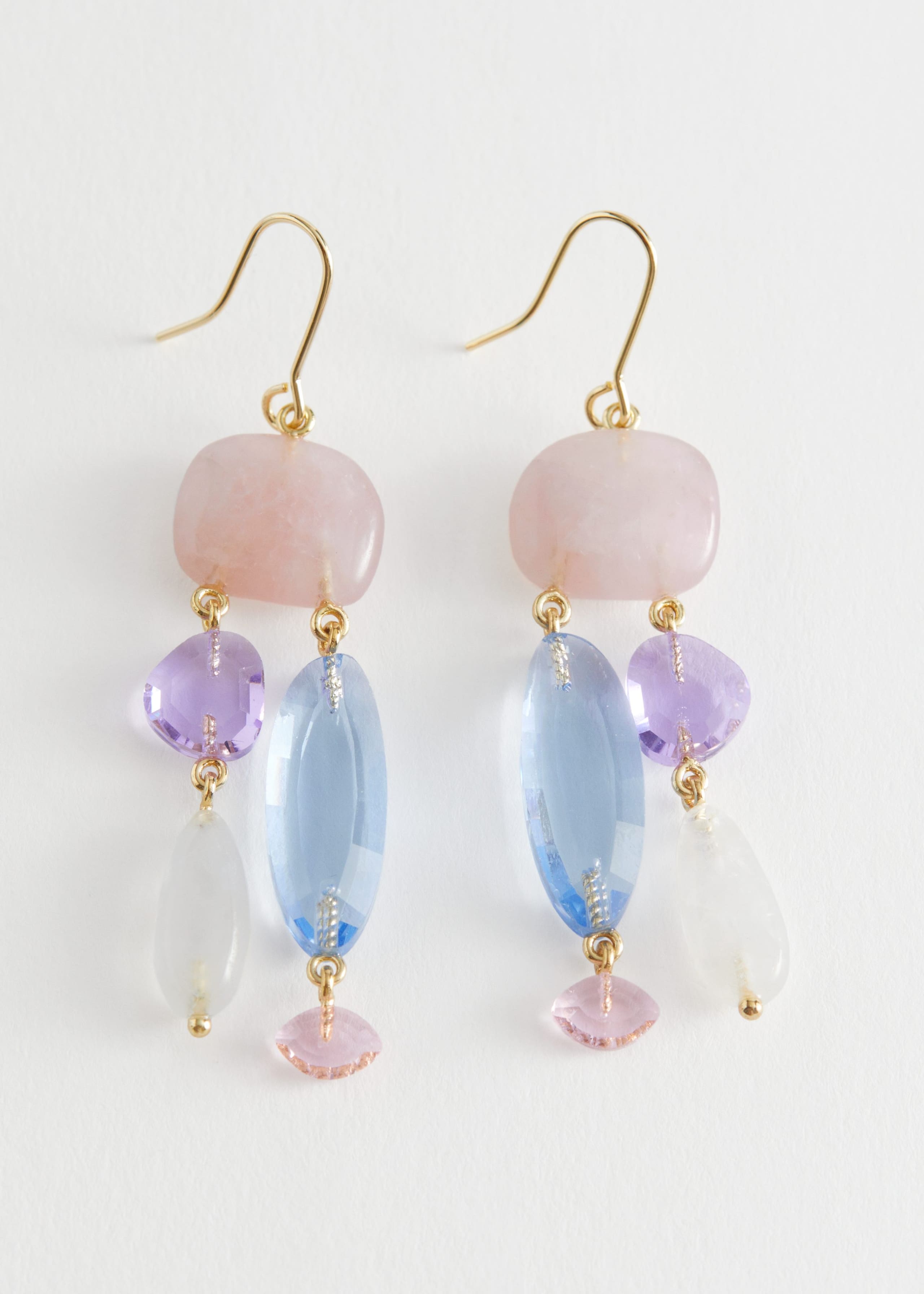 Organic Gemstone Drop Earrings