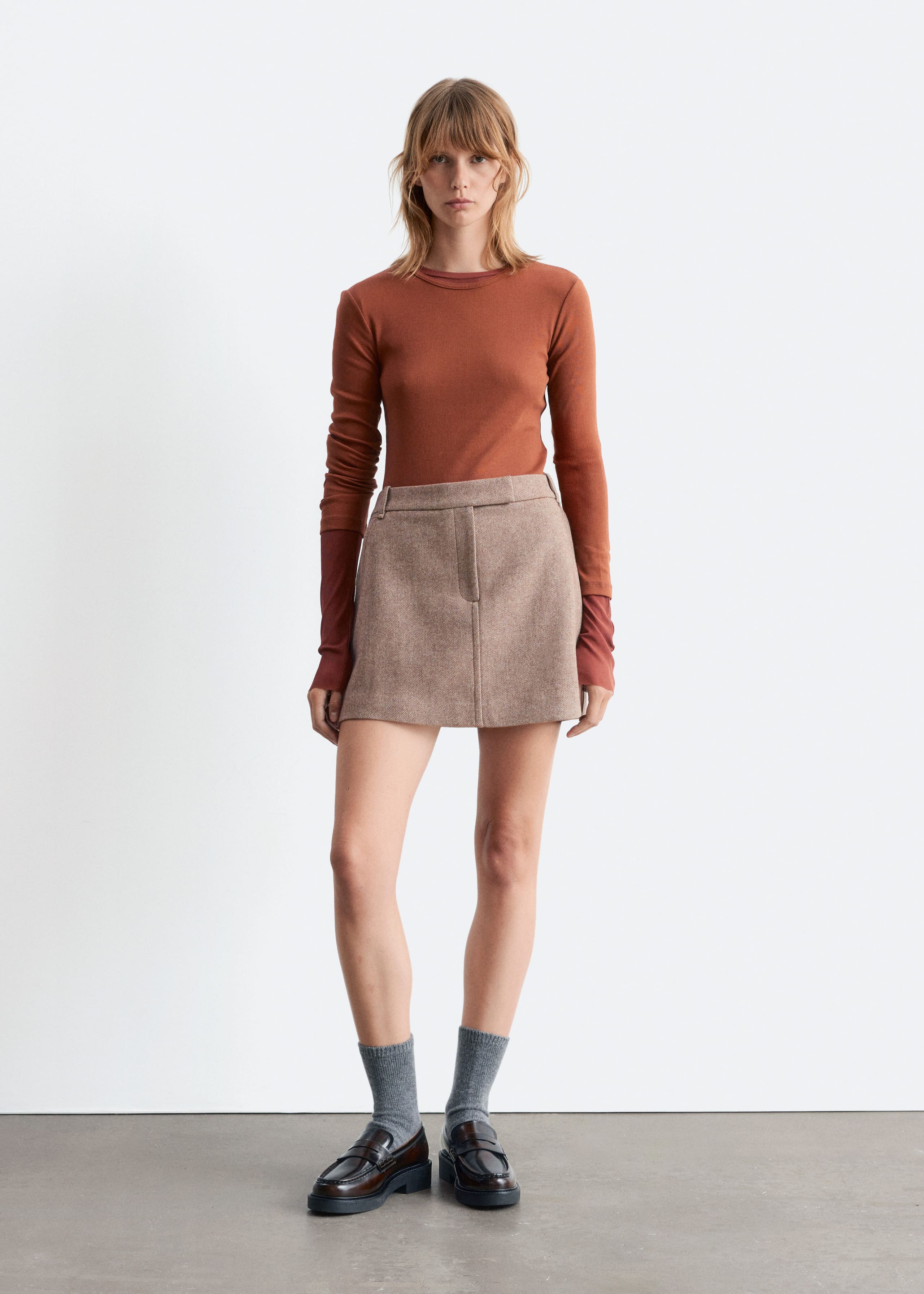 Image of Ribbed Long-Sleeve Top
