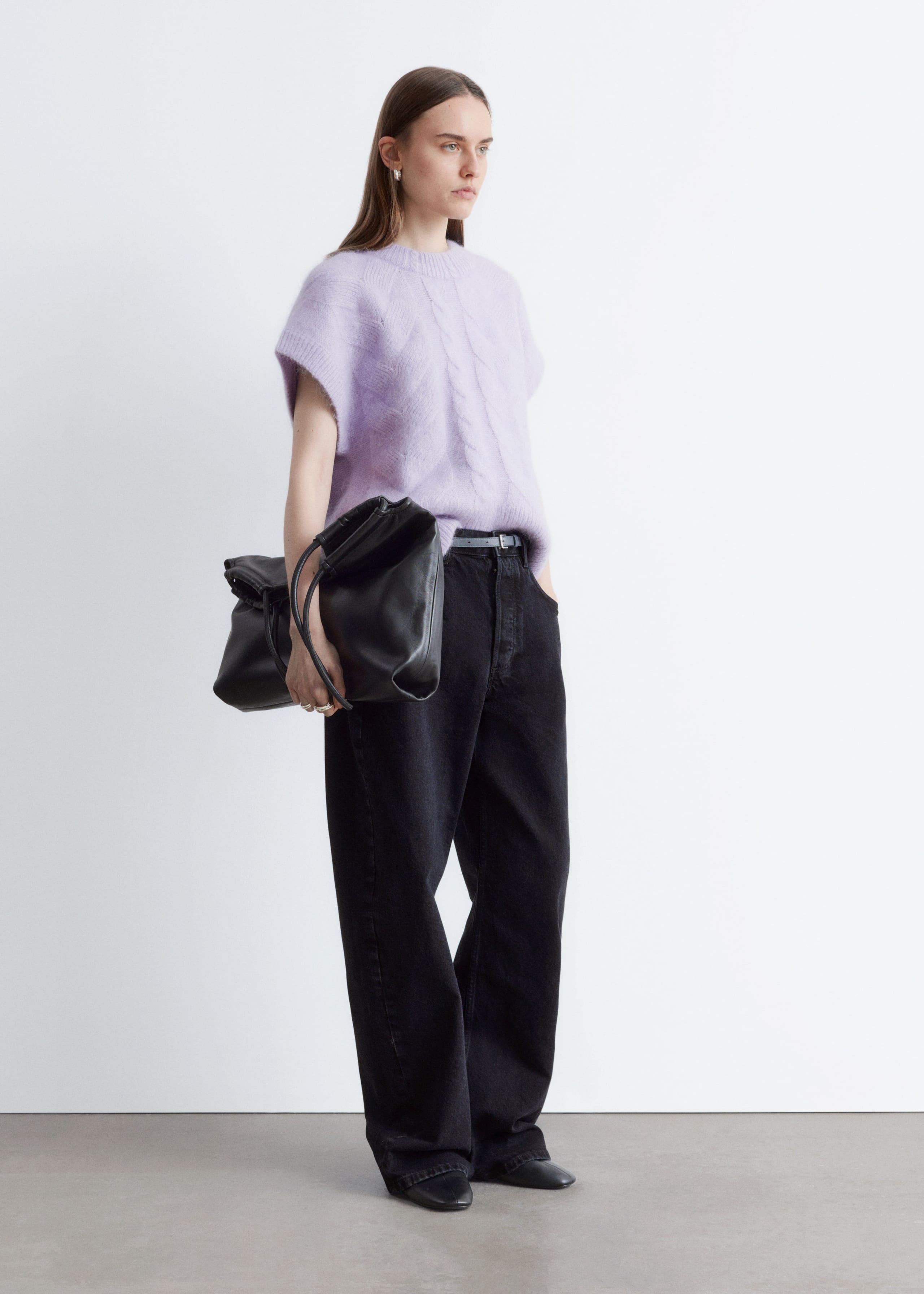 Cable-Knit Mohair-Blend Vest - Pastel Purple - Lookbook