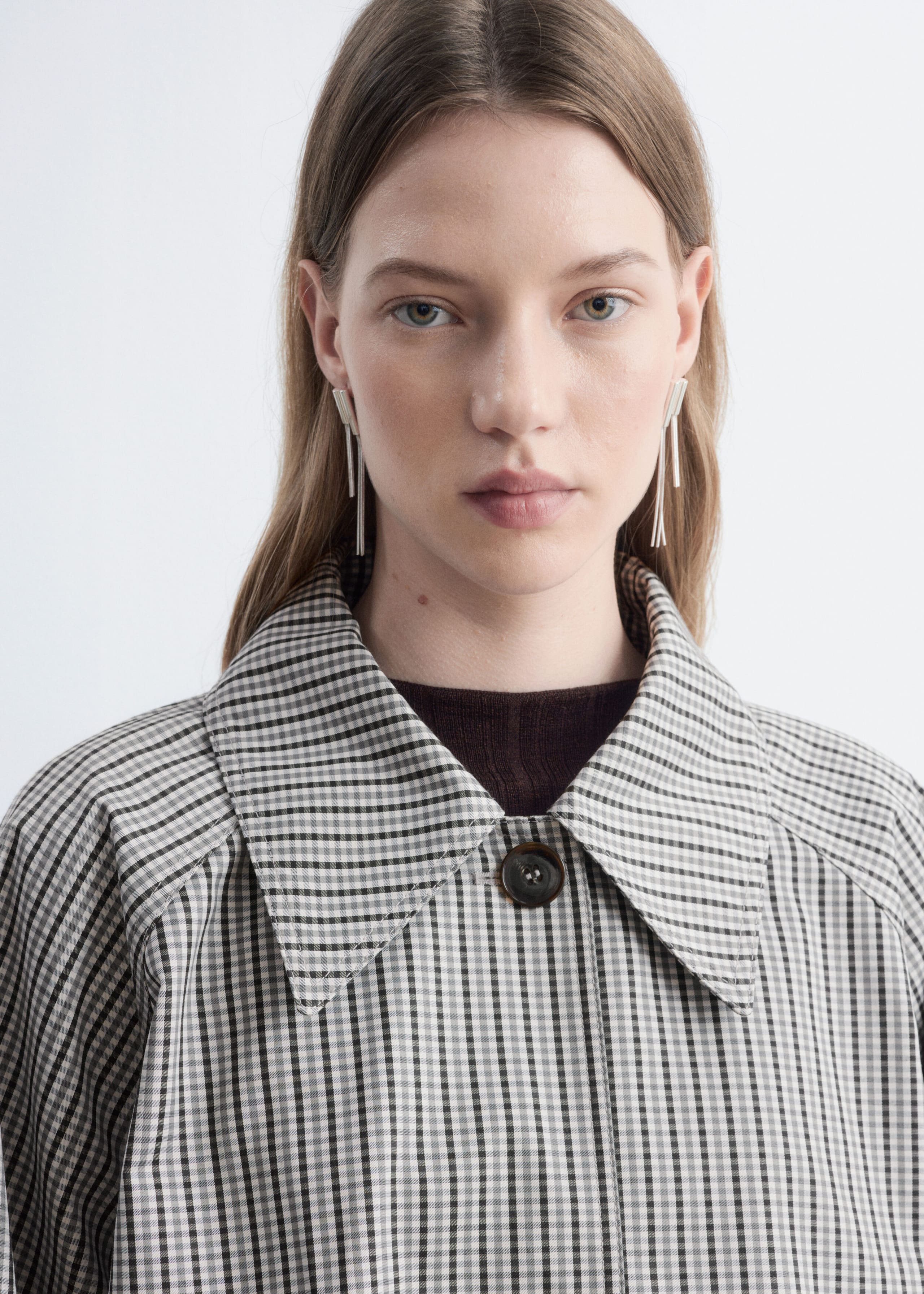 Cropped Jacket - Grey/Checked - Lookbook
