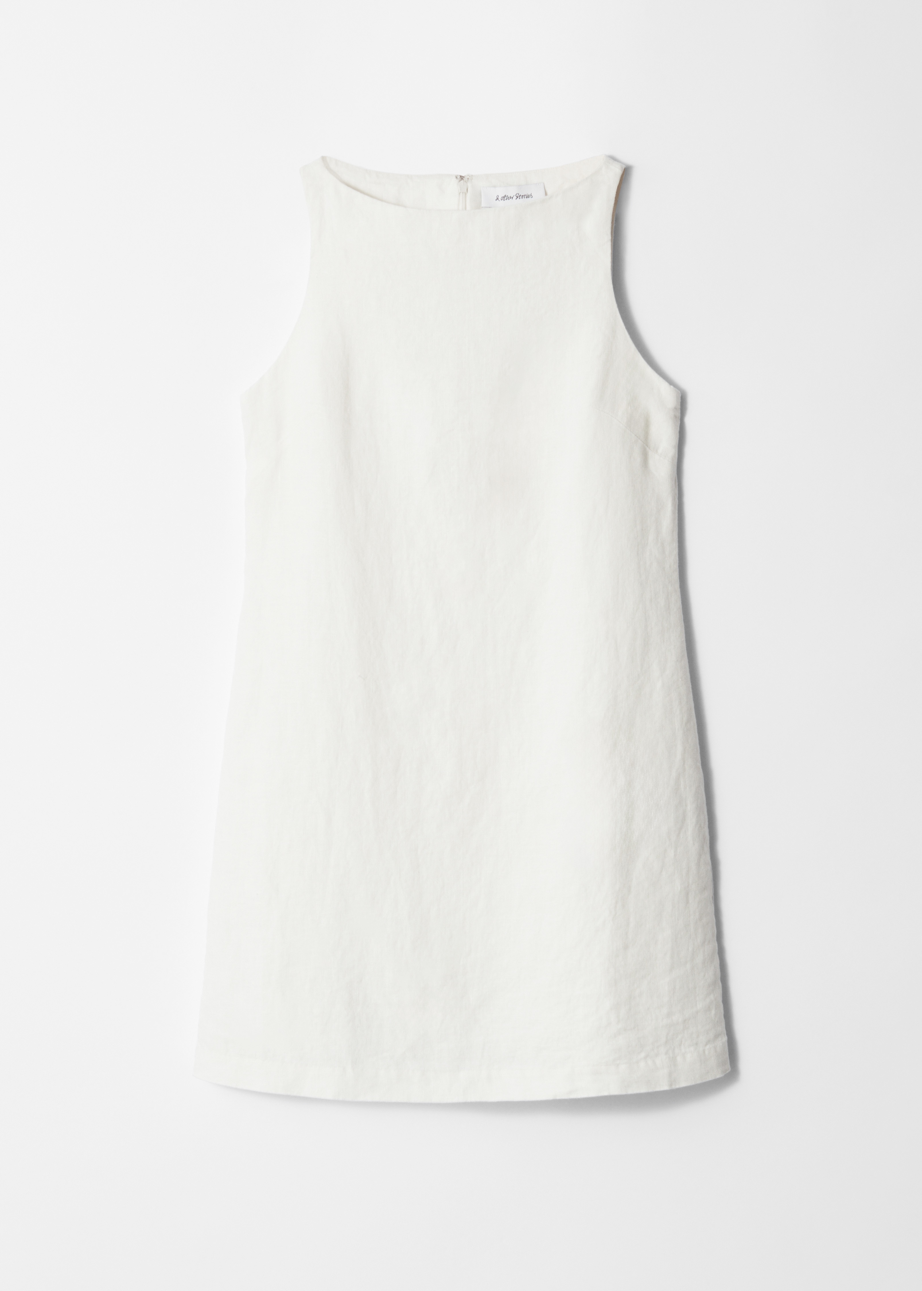 Minikleid aus Leinen - Weiß