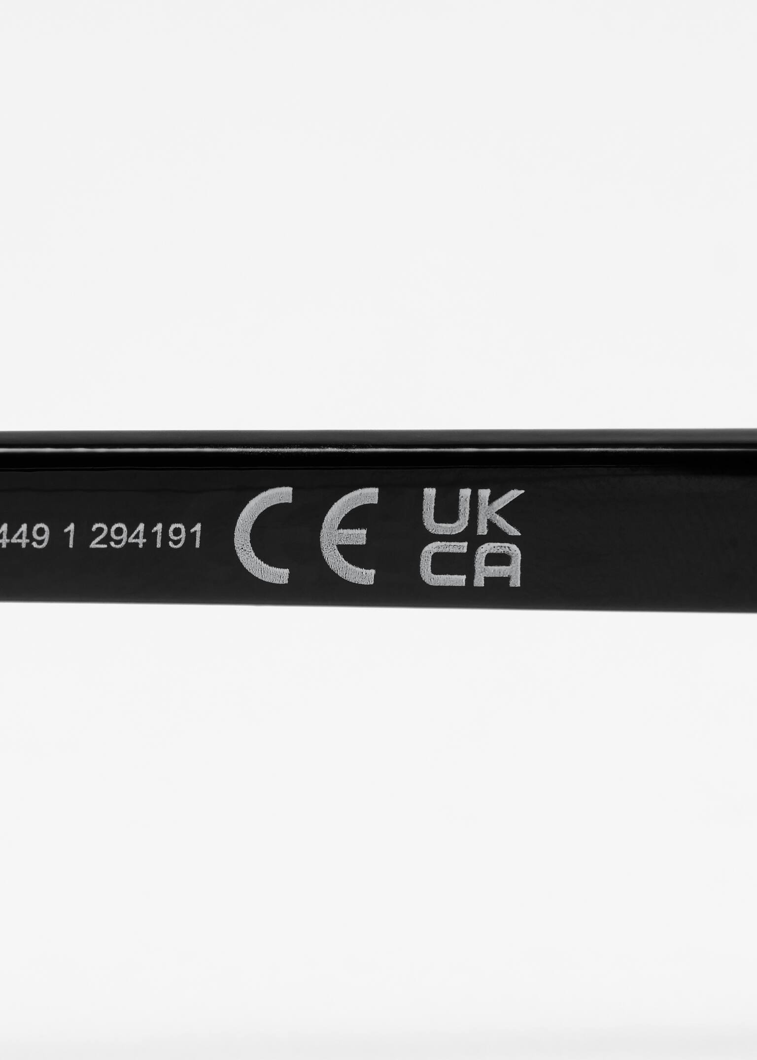 Elongated Cat-Eye Sunglasses - Black - 4