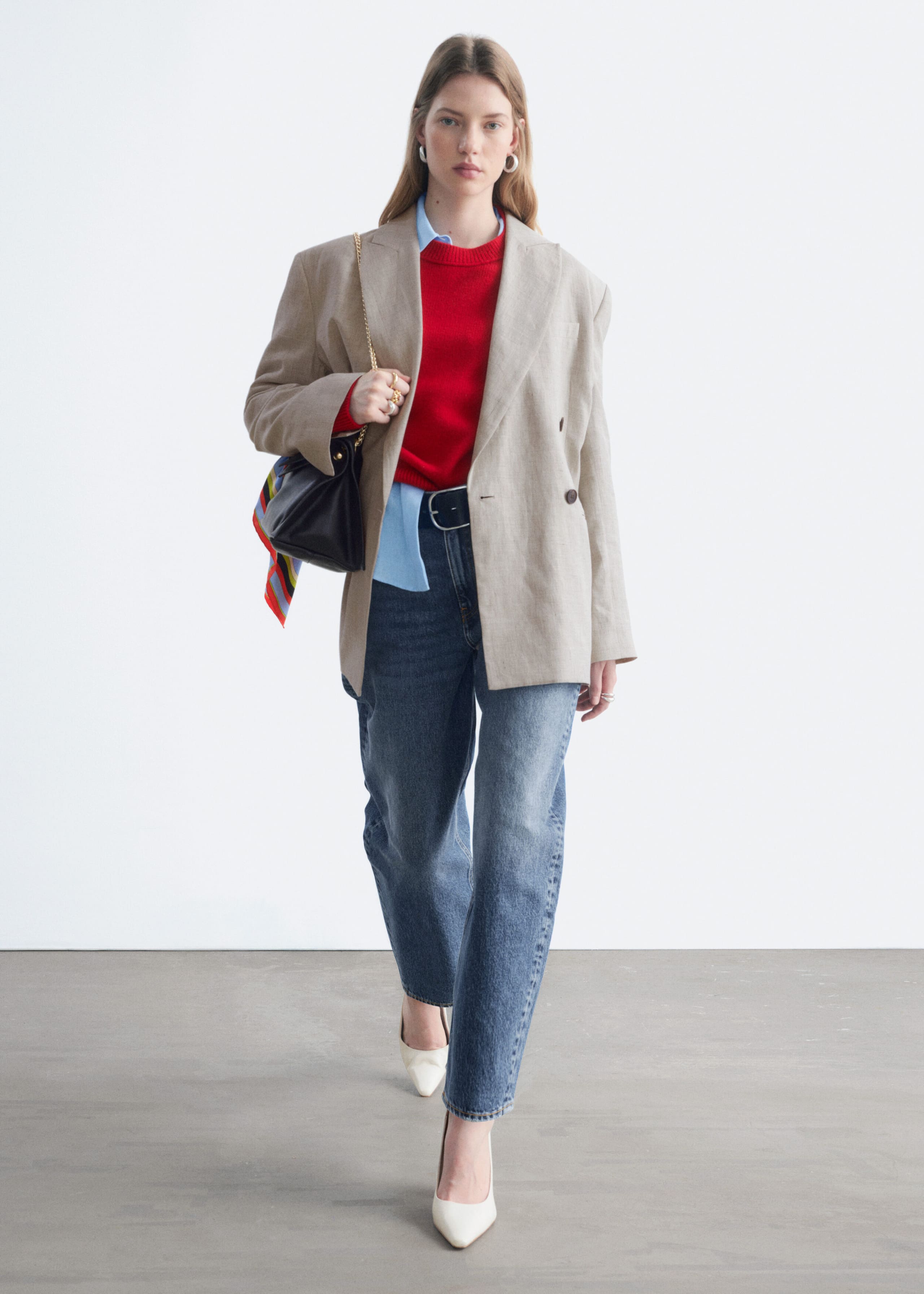 Barrel-Leg Ankle Jeans - Washed Blue - Lookbook